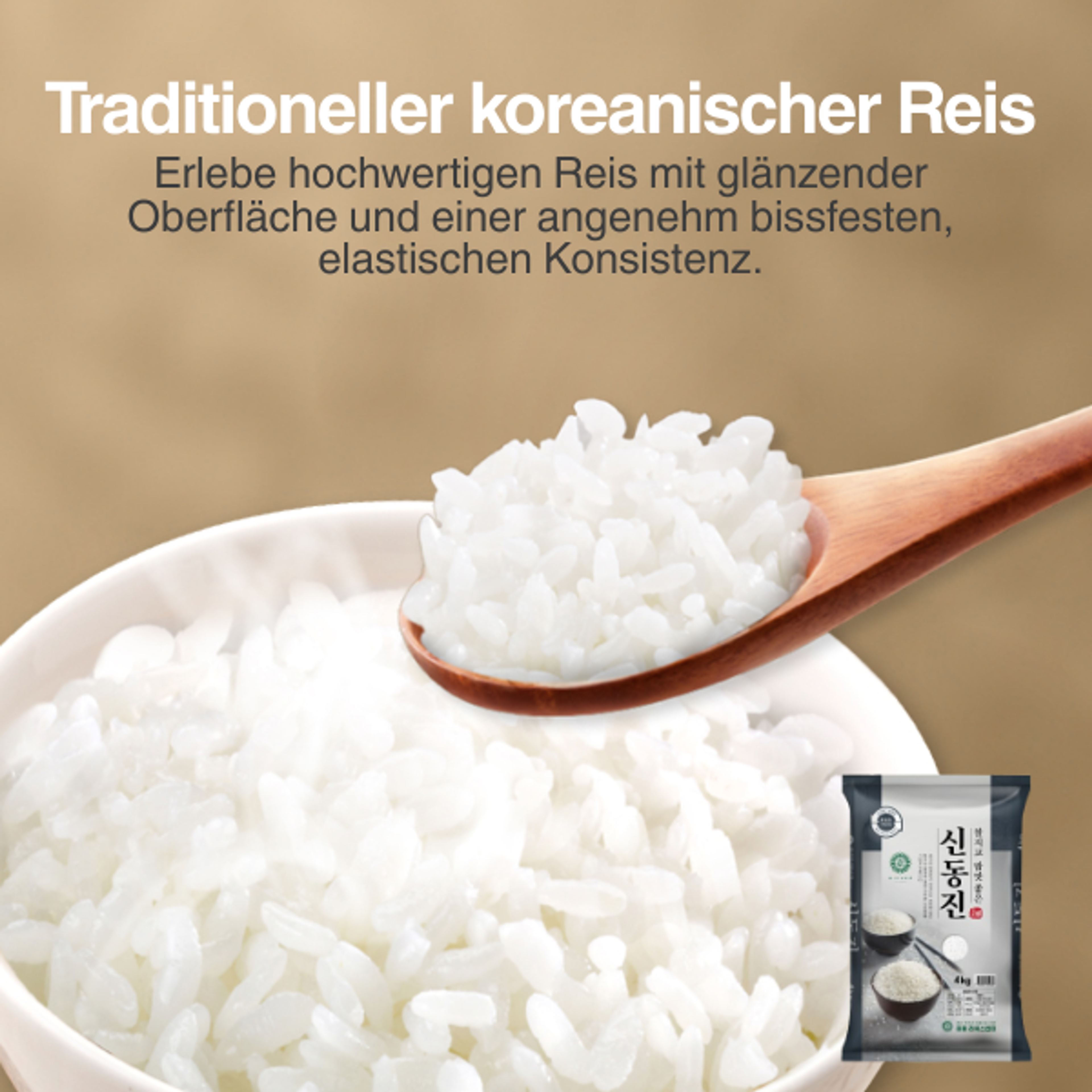MIPUNG Premium Shindongjin Rice 4 kg | Shiny, Firm Grains for Sushi & Korean Dishes