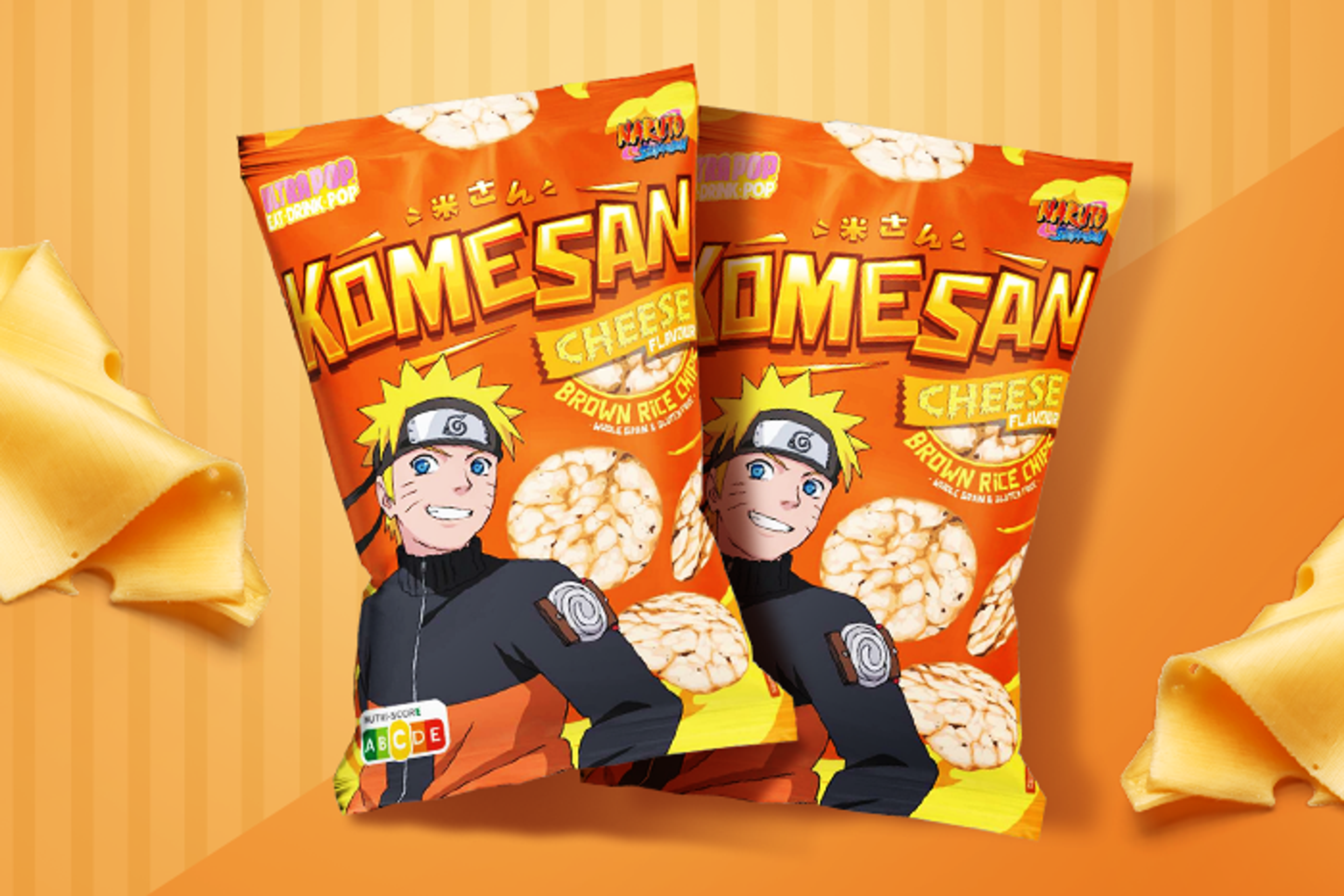 rown-Rice-Chips-geöffnete-Packung-mit-Naruto-Illustration