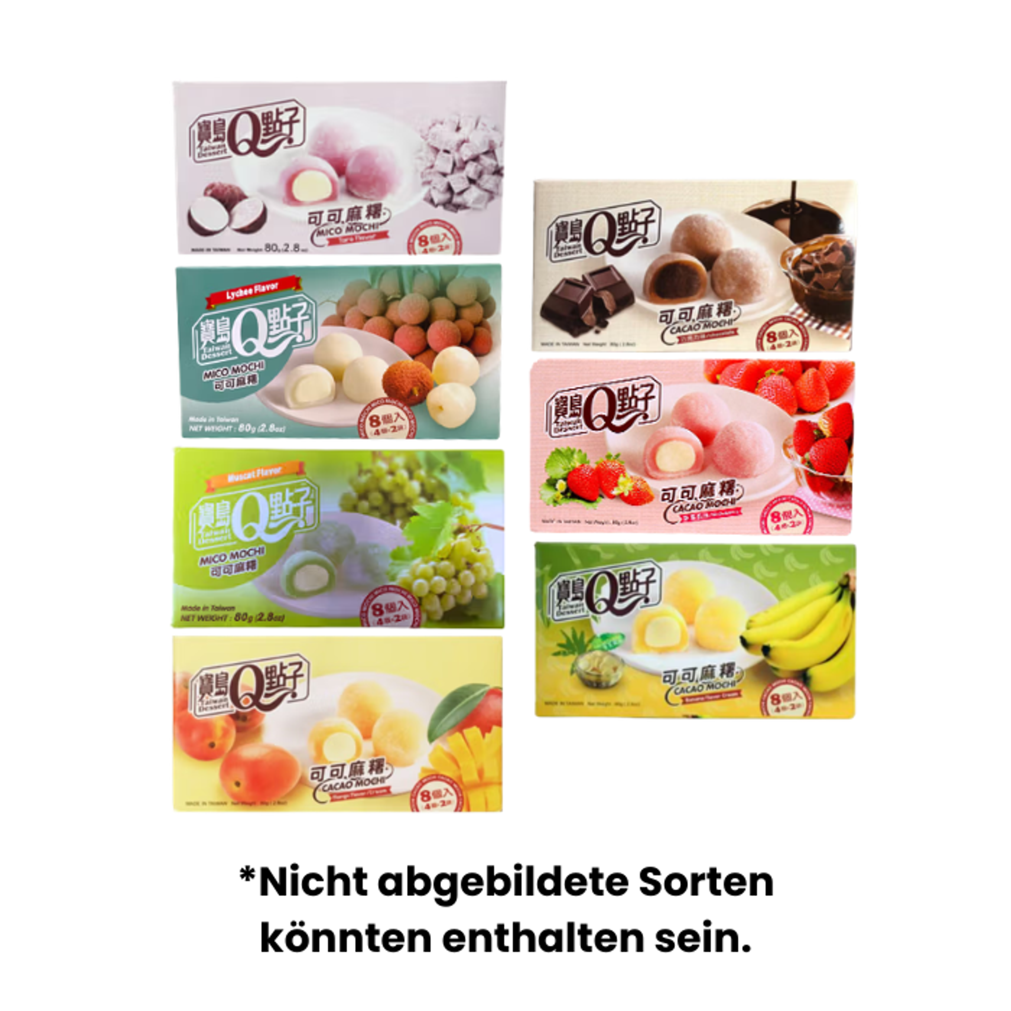 TQ Mochi 7er Set | Japanese Style Rice Cakes with Filling – 7 Random Flavours
