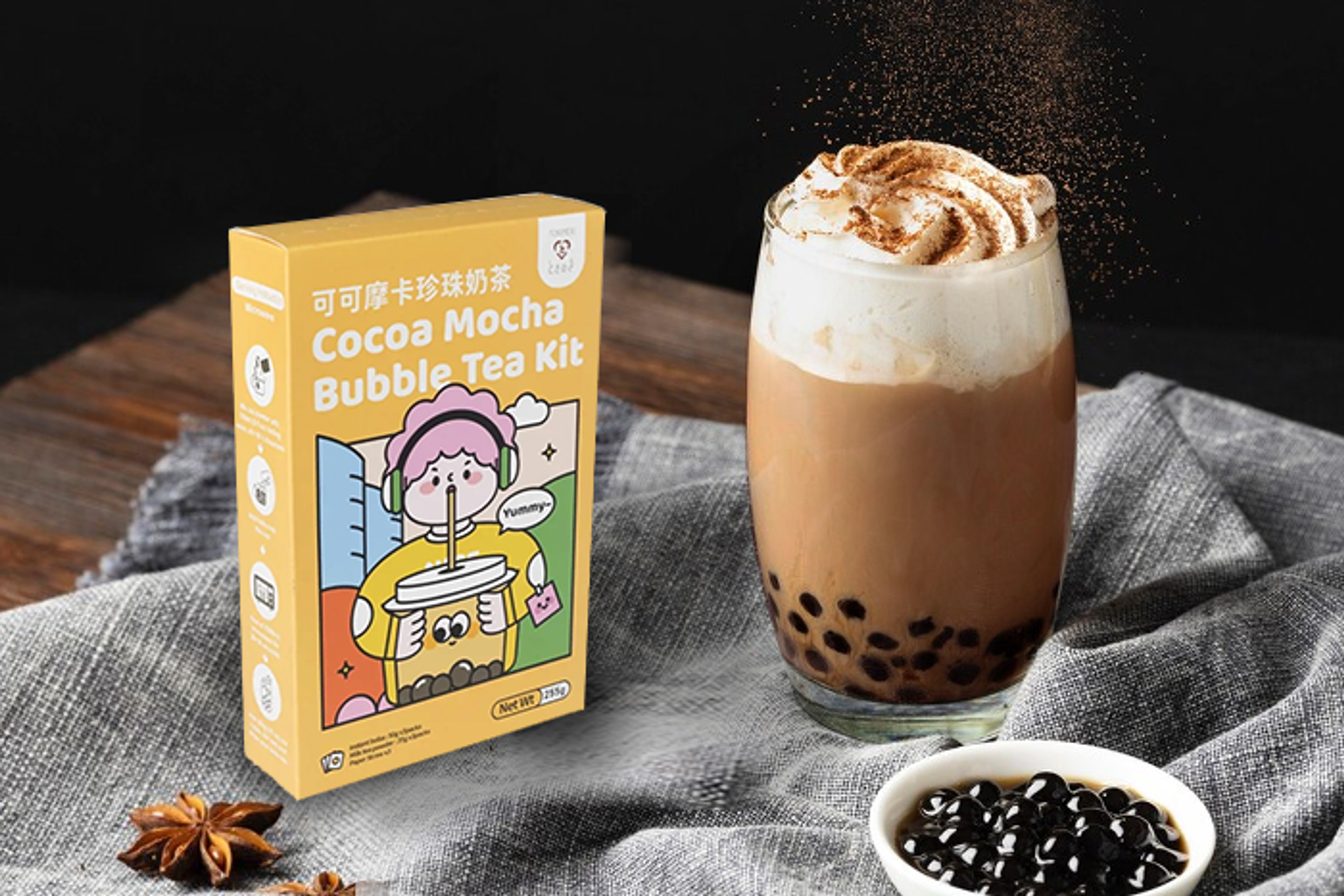 Tokimeki Kakao Mokka Bubble Tea Kit 255g - Authentischer Kakao Mokka-Geschmack