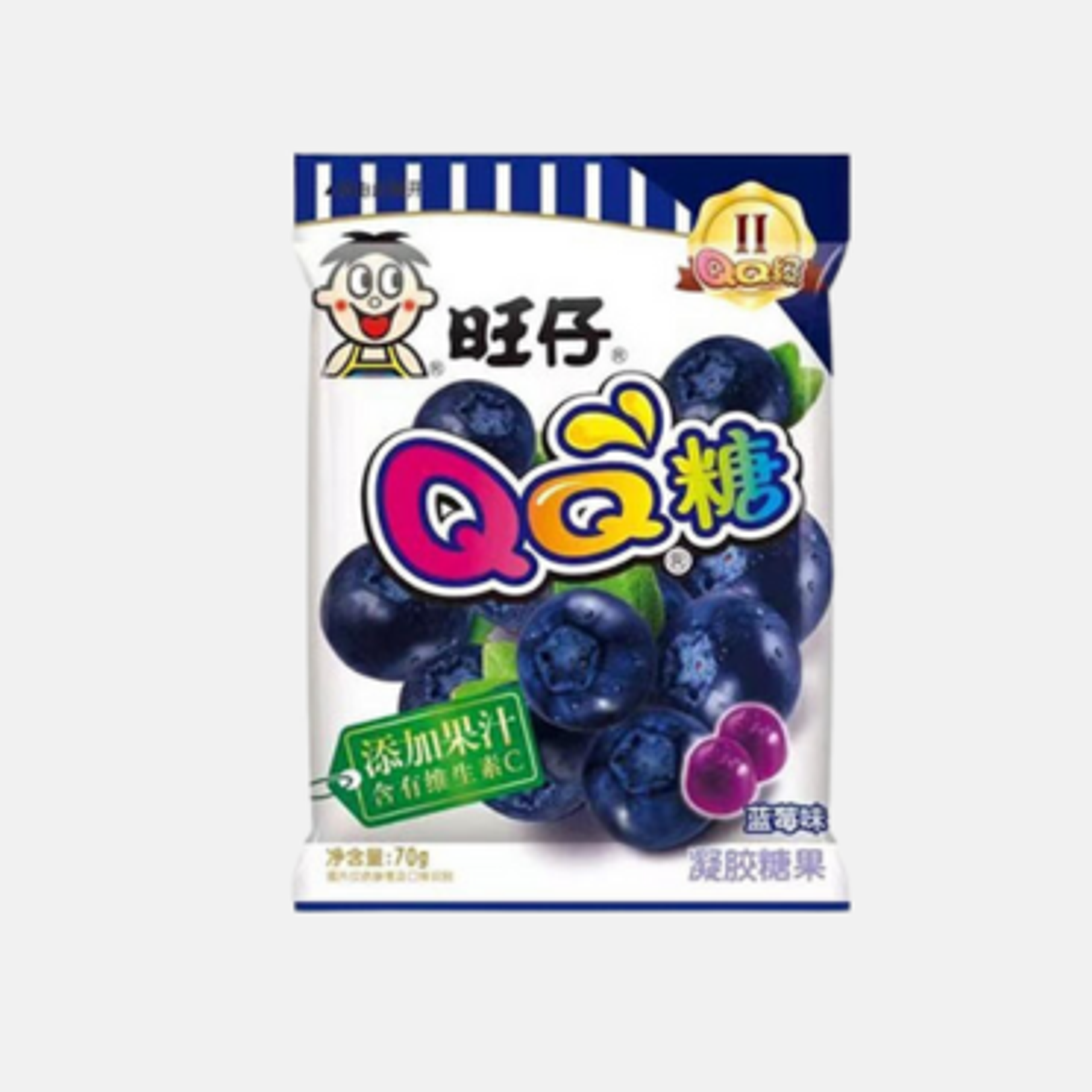 Want Want QQ Gummibonbons Blaubeergeschmack 70g - Fruchtiger Blaubeer-Genuss