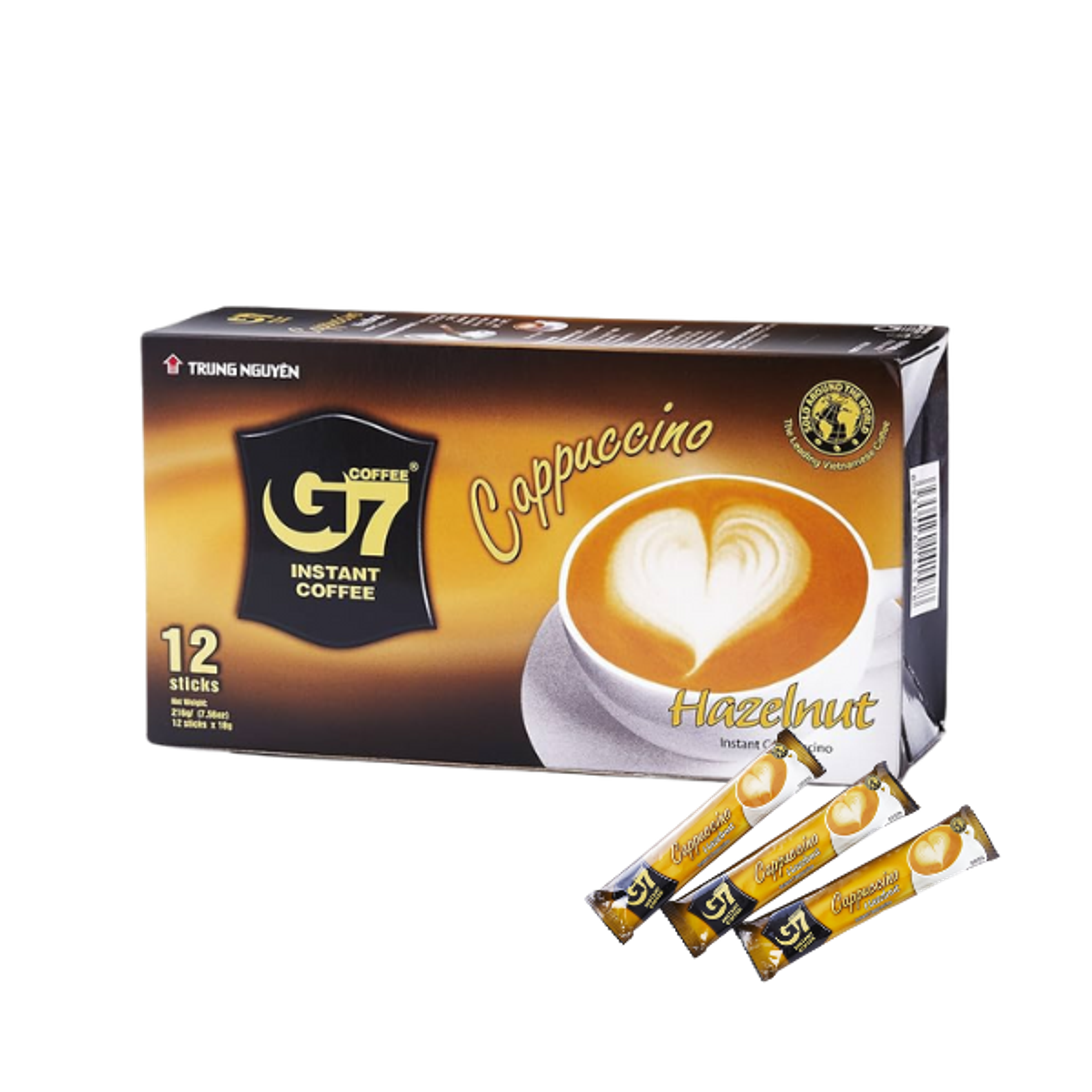 TRUNG NGUYEN G7 Cappuccino Hazelnut Instant Coffee 12 x 18g – Cremiger Haselnuss-Kaffee für Genießer