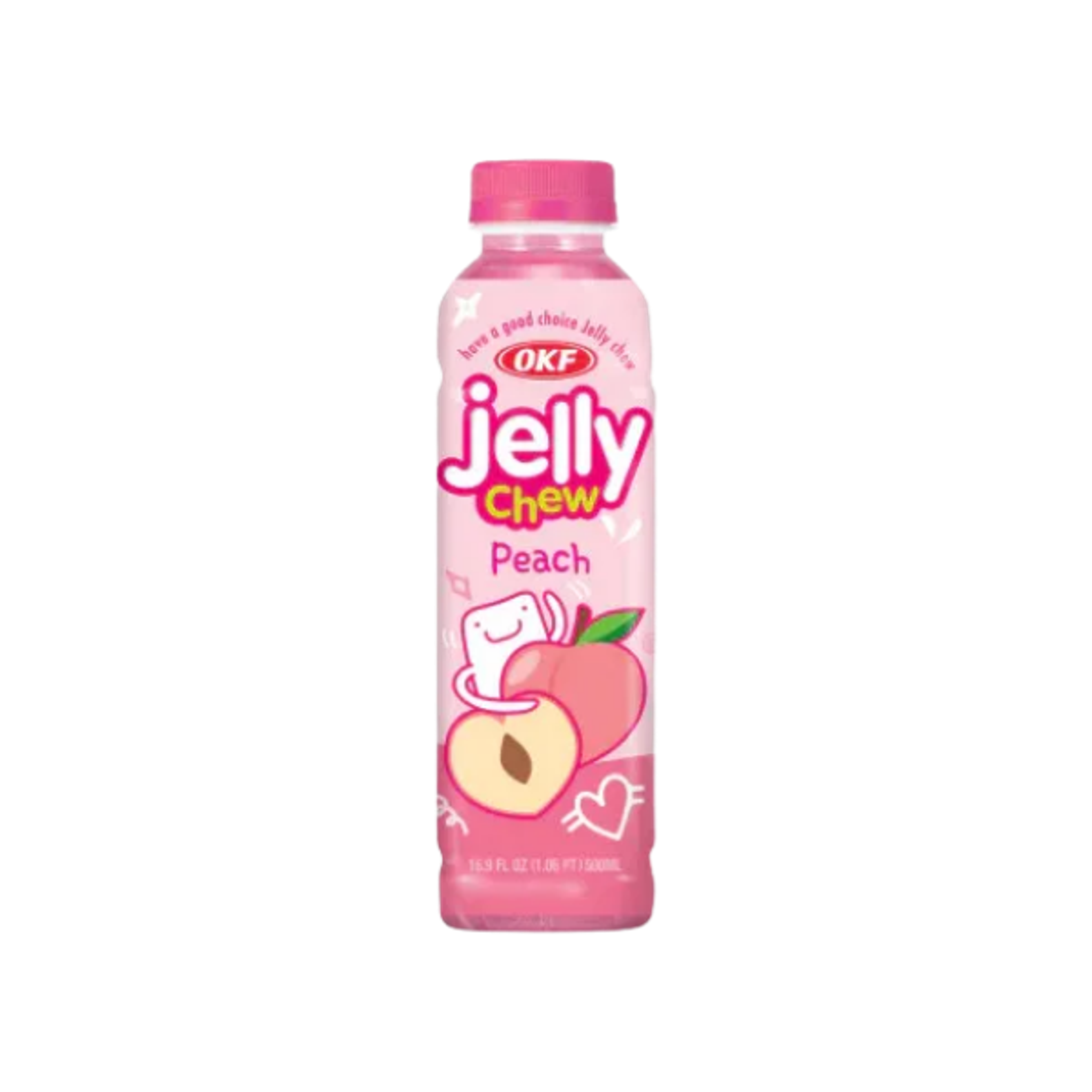 OKF Jelly Chew Peach 500ml | Peach Drink with Jelly Pieces