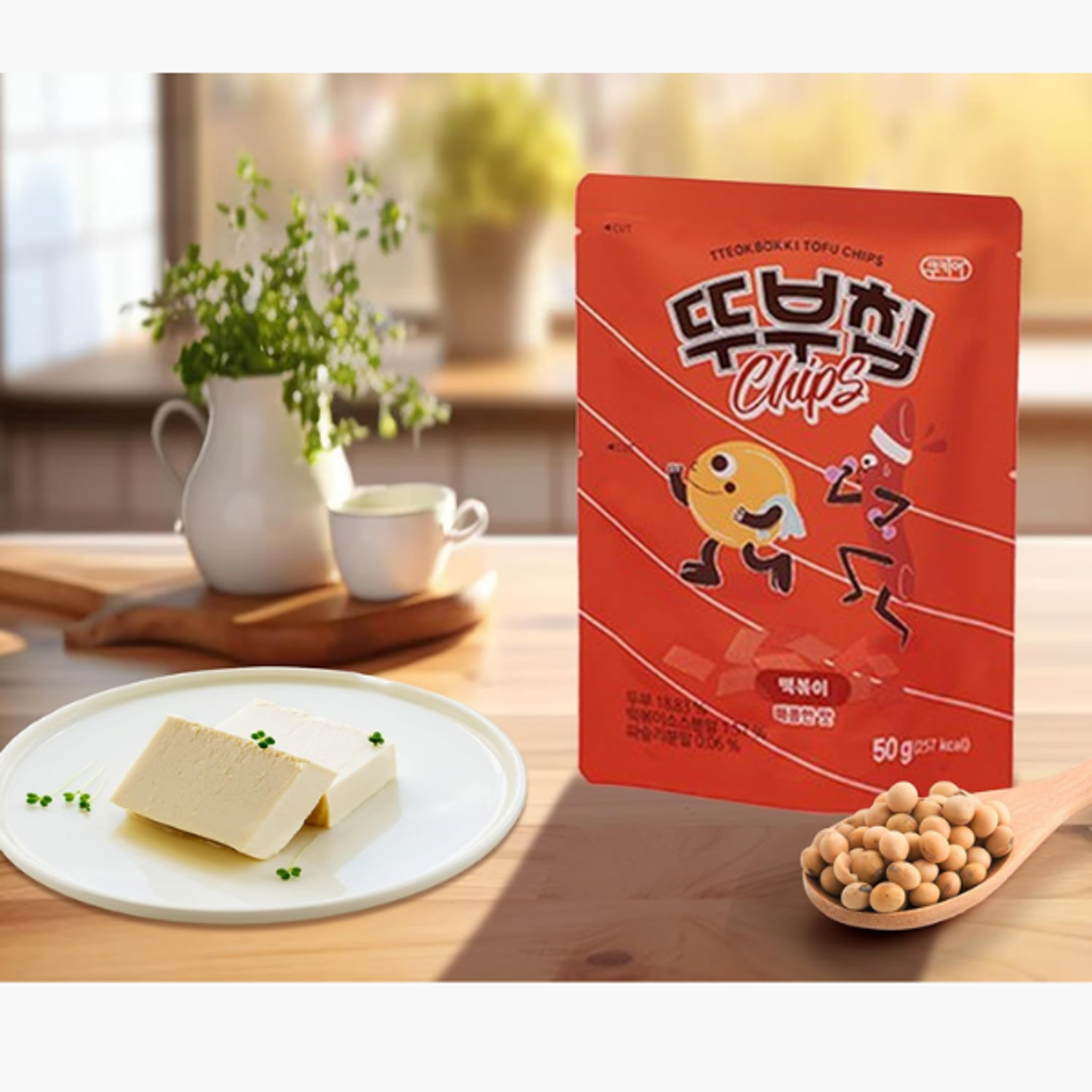 COOKIA Tteokbokki Tofu Snack: Crispy & Korean Spicy (50g)