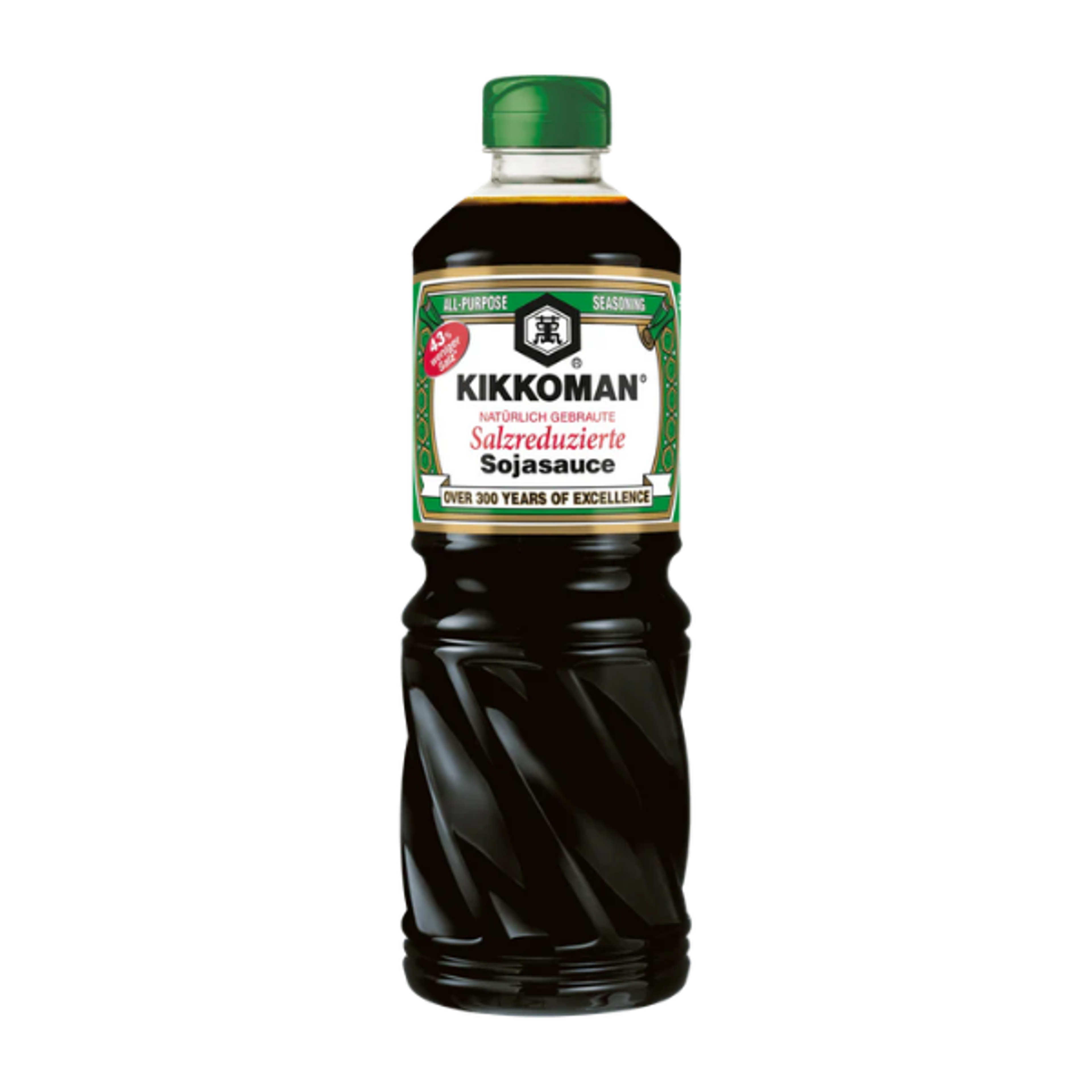 Kikkoman Weniger Salzig Sojasauce 975ml - Reich und vollmundig, perfekt für vielfältige Gerichte.