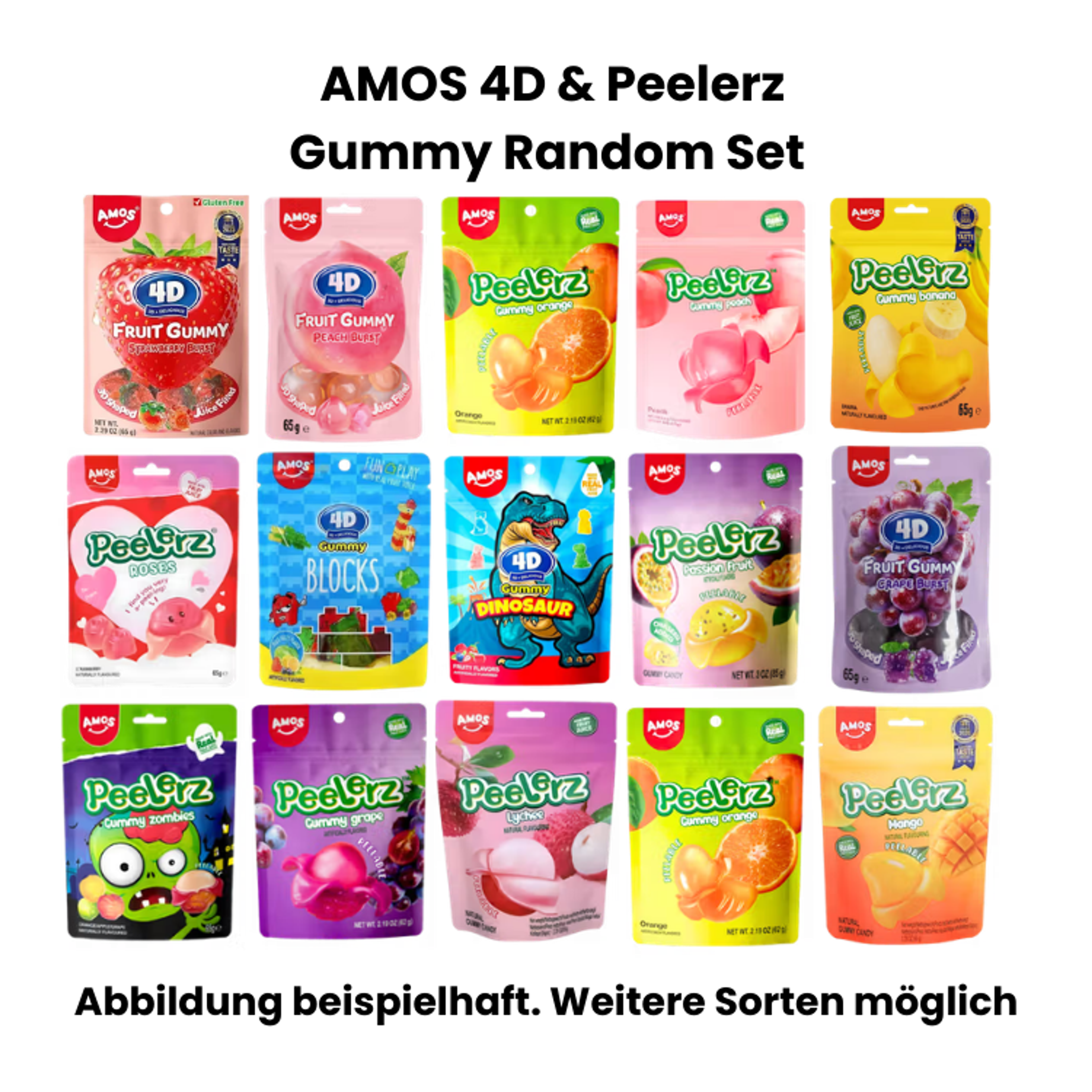AMOS 4D & Peelerz Random Set | 5 oder 10 zufällige Gummy Packs