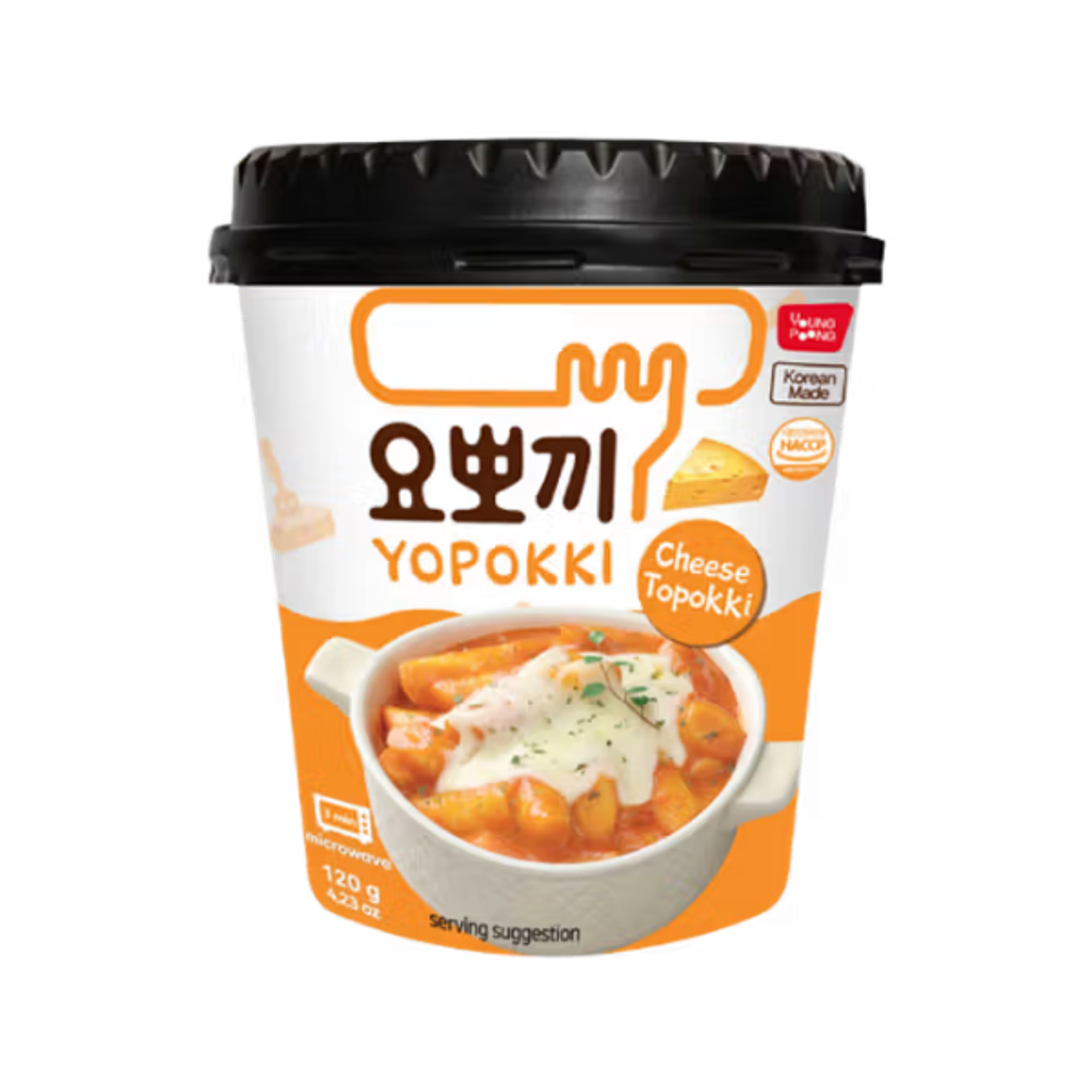 Einzeln verpackt, ideal für Reisen - Yopokki Tteokbokki Cup Cheese 120g