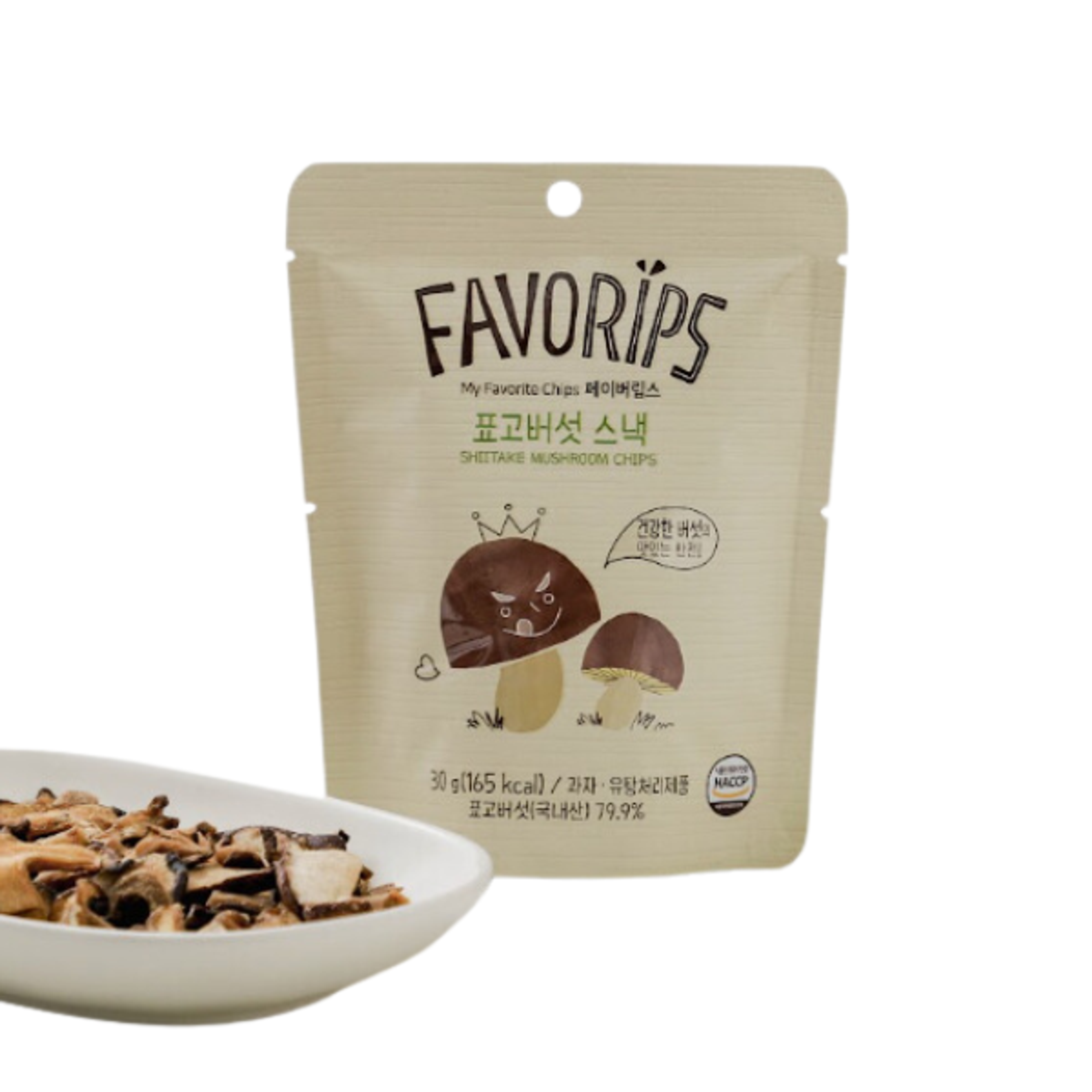 FAVORIPS Shiitake Mushroom Snack 25g – Crispy and Healthy Snack Made from Natural Shiitake Mushrooms