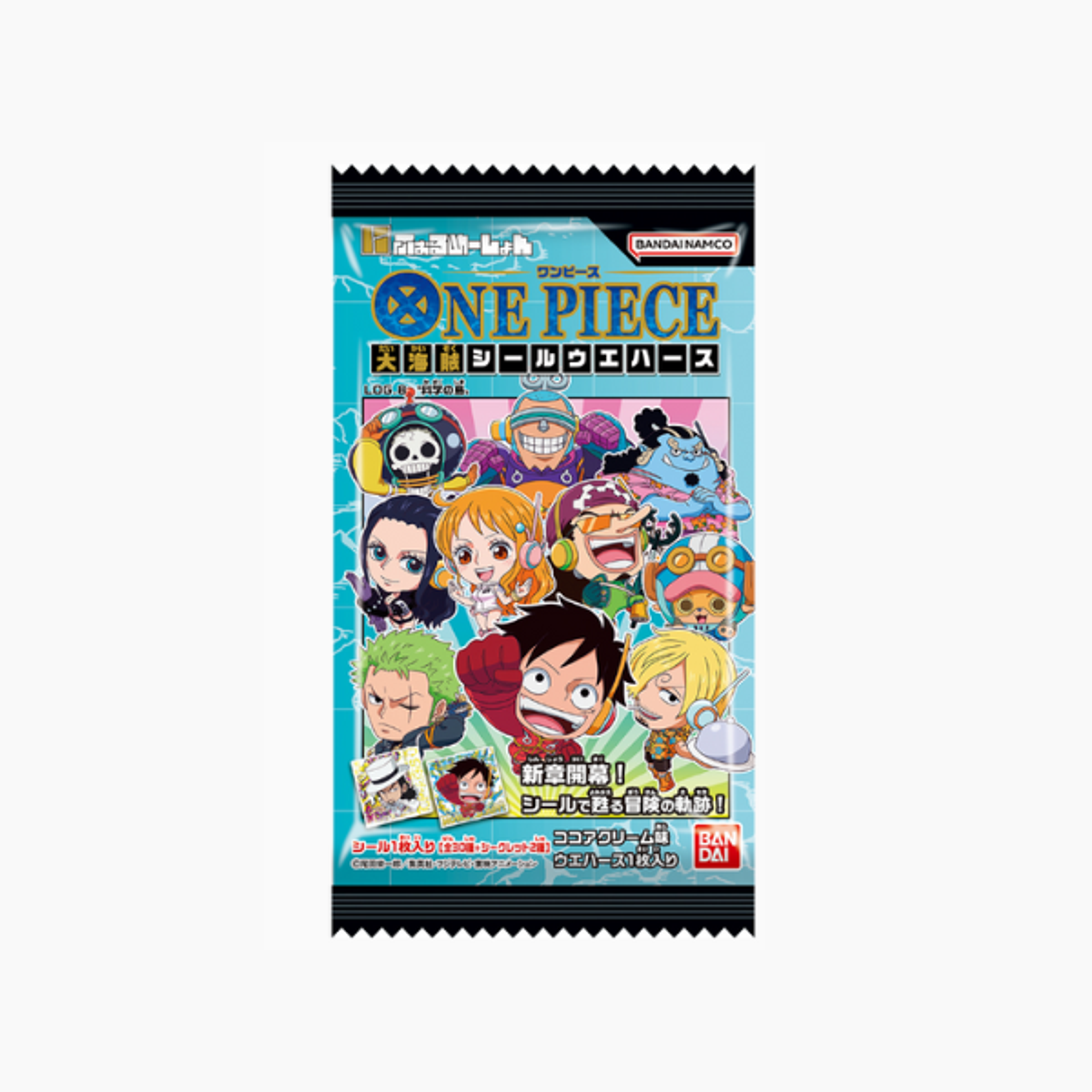  BANDAI One Piece Seal Sticker Wafer Log8 14g – Knuspriger Snack mit exklusivem Seal Sticker