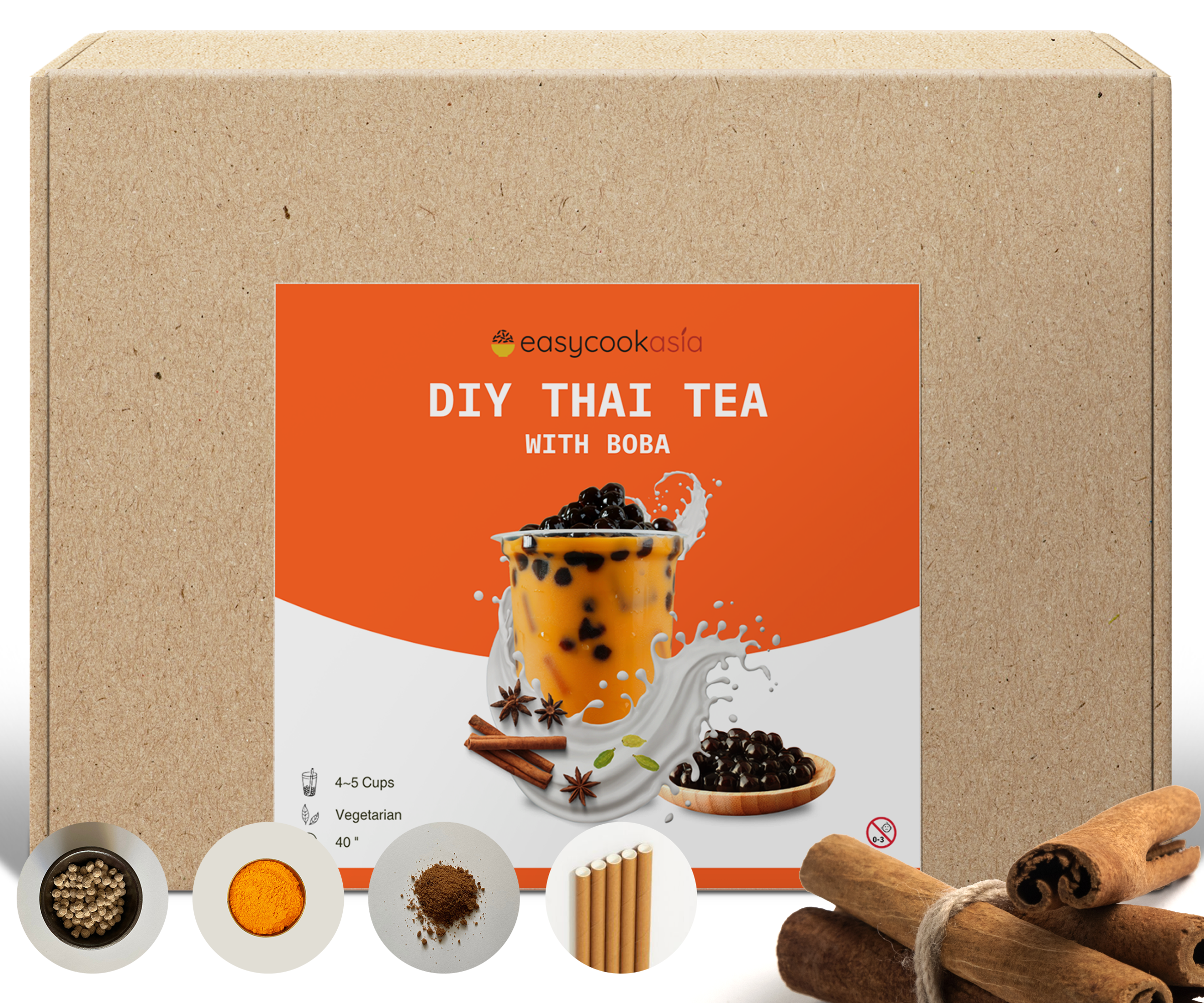 DIY Thai Tea with Boba - Authentic Thai Bubble Tea for 4-5 cups | Perfect for tea lovers and health conscious people