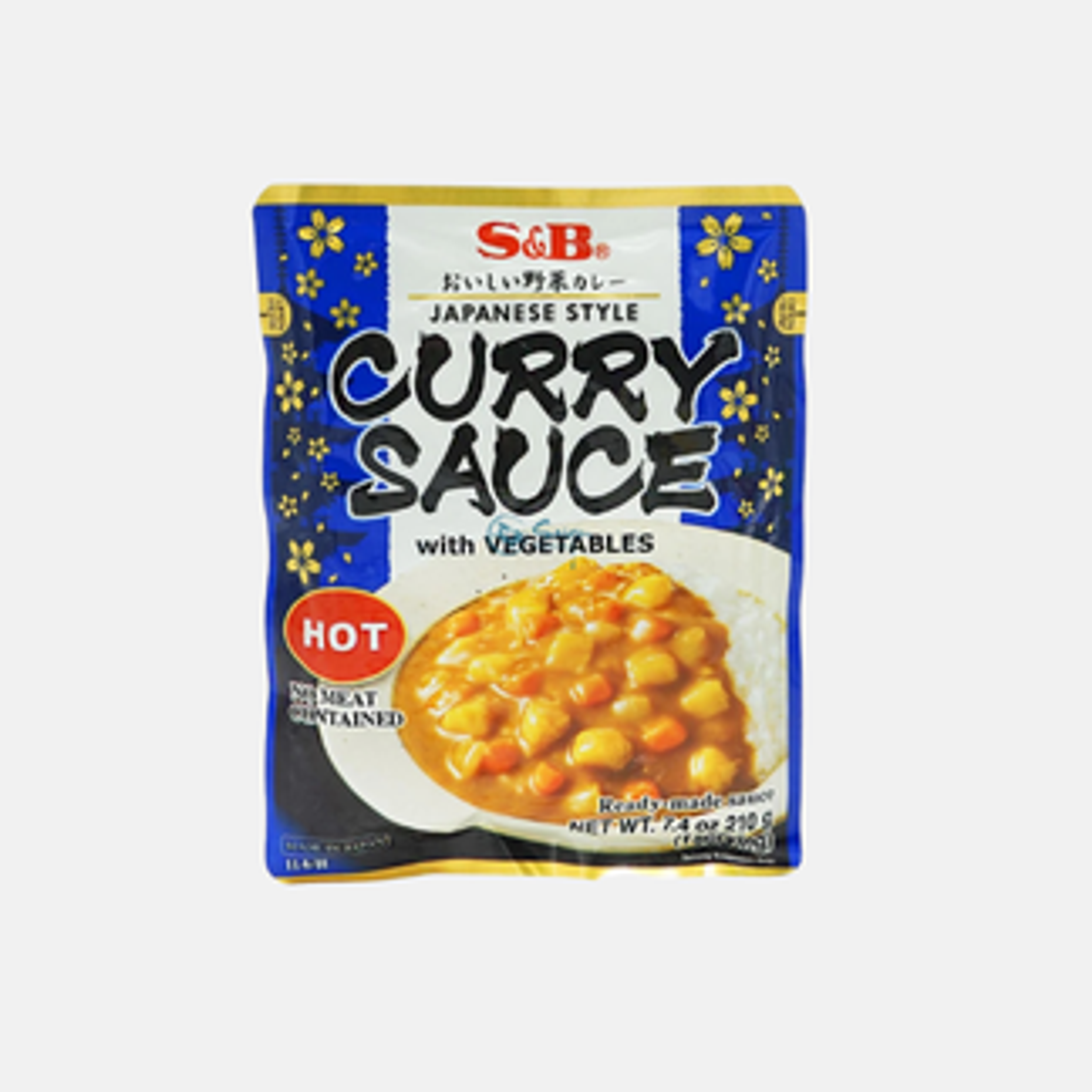 S&B Japanese Style Curry Sauce with Vegetables Hot 210g - Spicy Curry Sauce