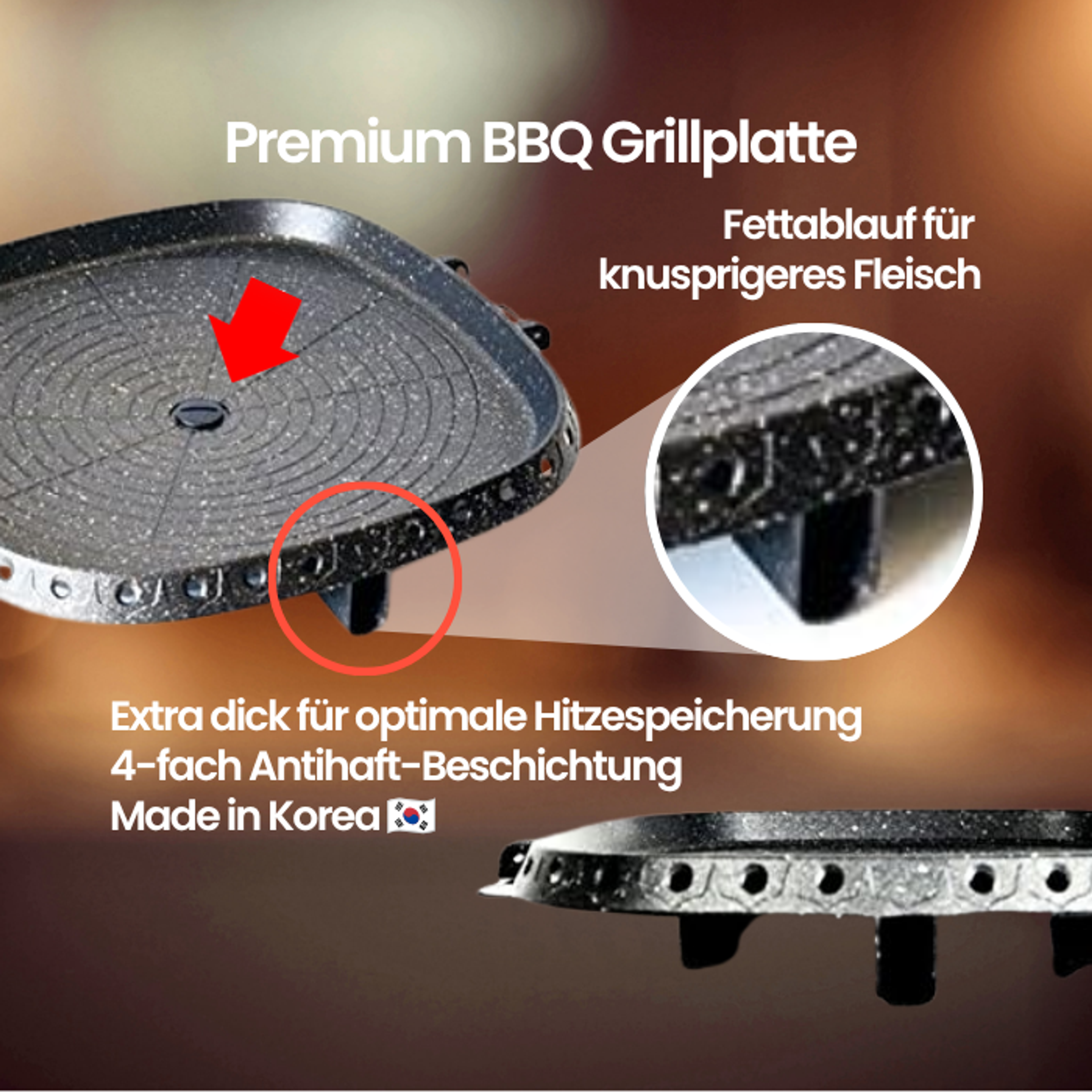 HANARO Square Multi Roaster | Korean Square Grill Pan for BBQ & Teppanyaki