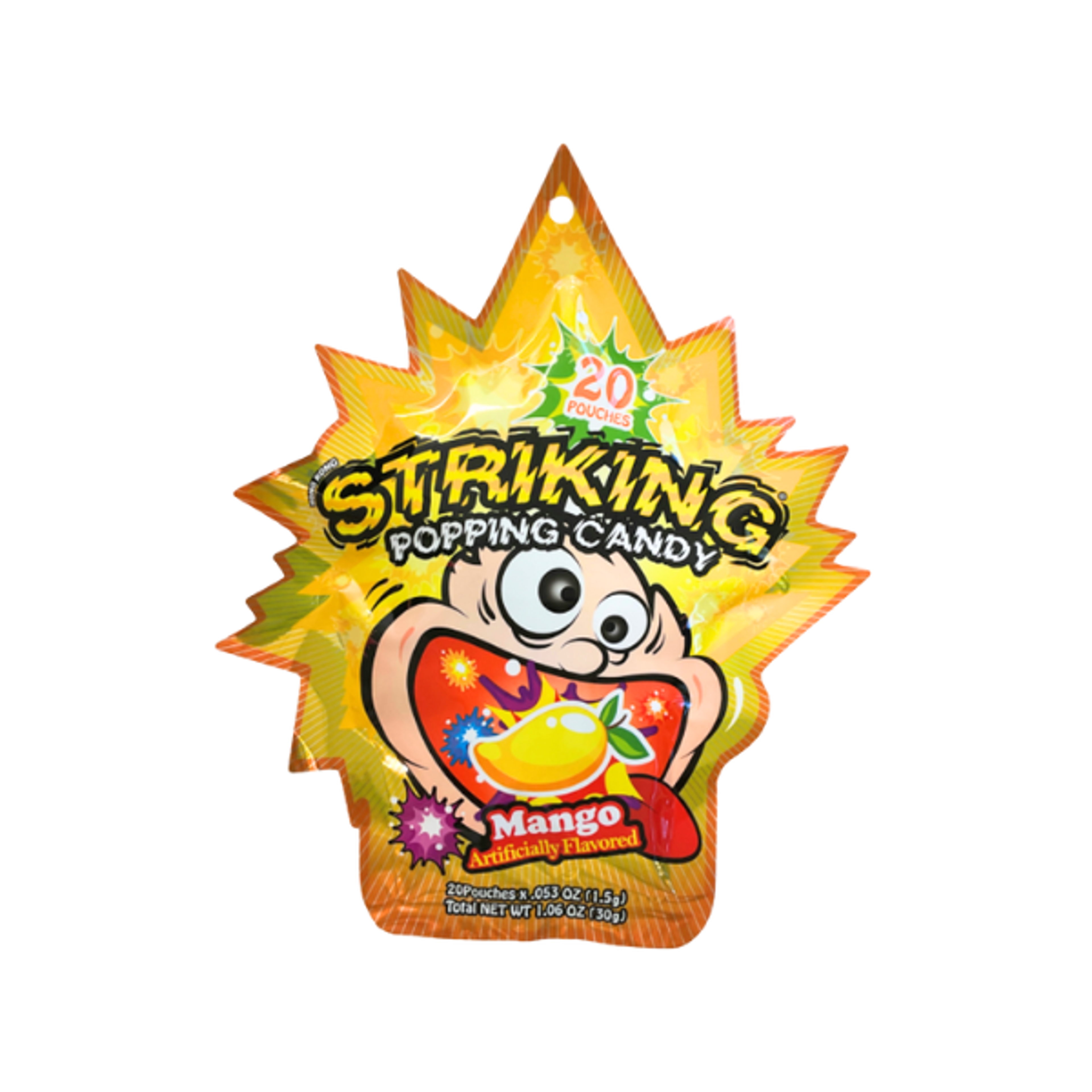 STRIKING Popping Candy Mango 30g | Knisternde Süßigkeit mit fruchtigem Mango-Aroma