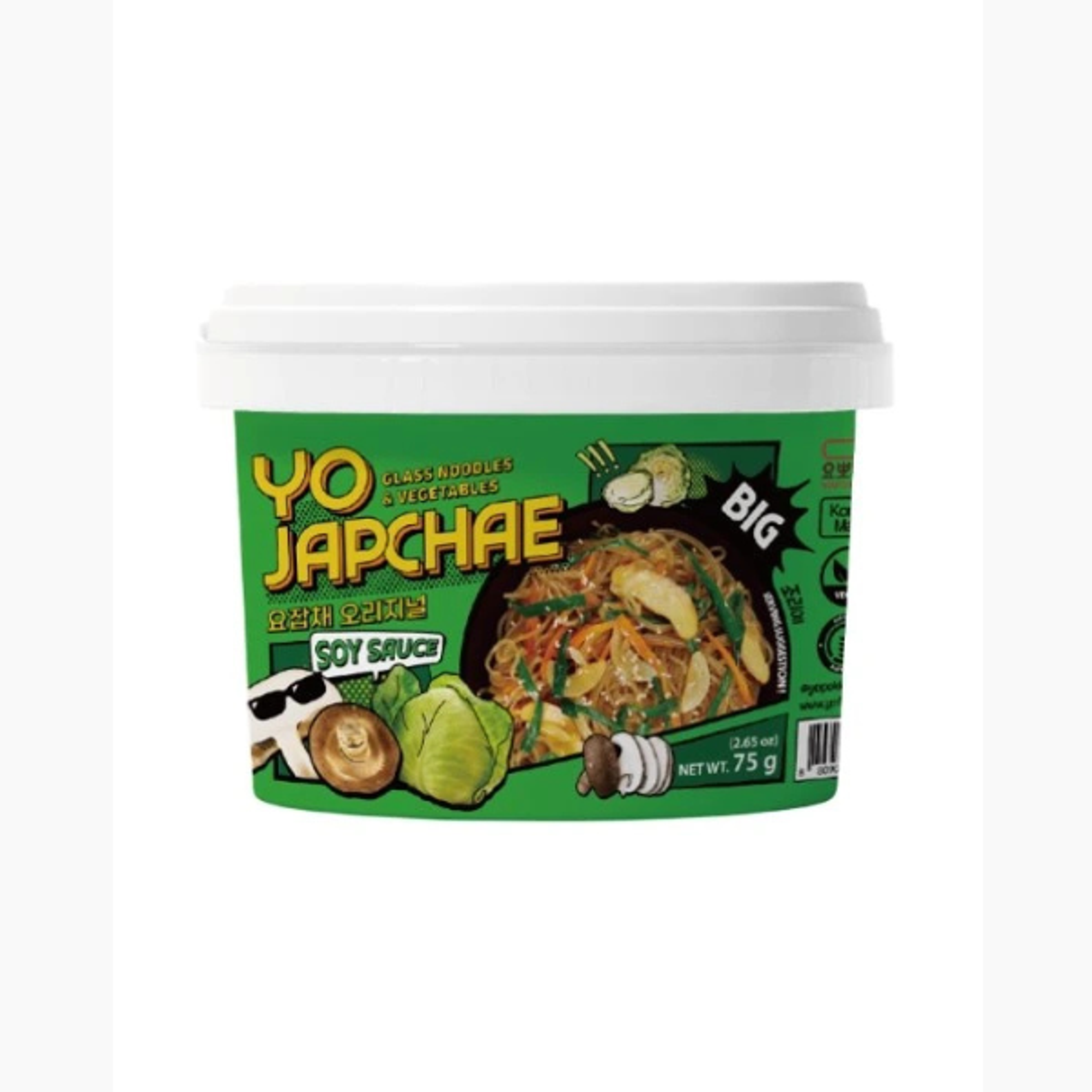 YOPOKKI Yo Japchae 75 g | Koreanische Glasnudeln mit Gemüse & Sojasauce