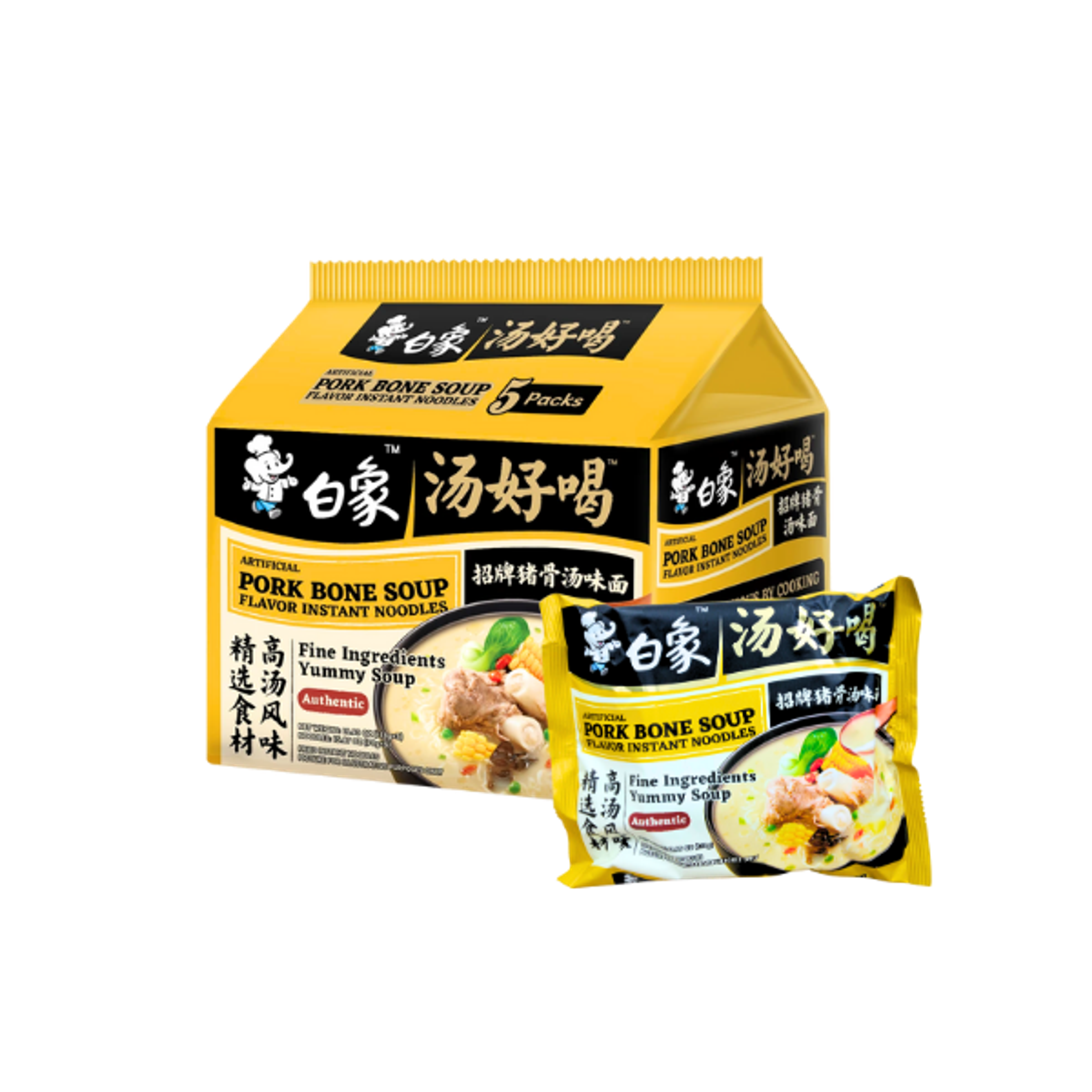 BAIXIANG Instant-Nudeln Schweineknochen-Geschmack 113g – Herzhaft, cremig & wohltuend