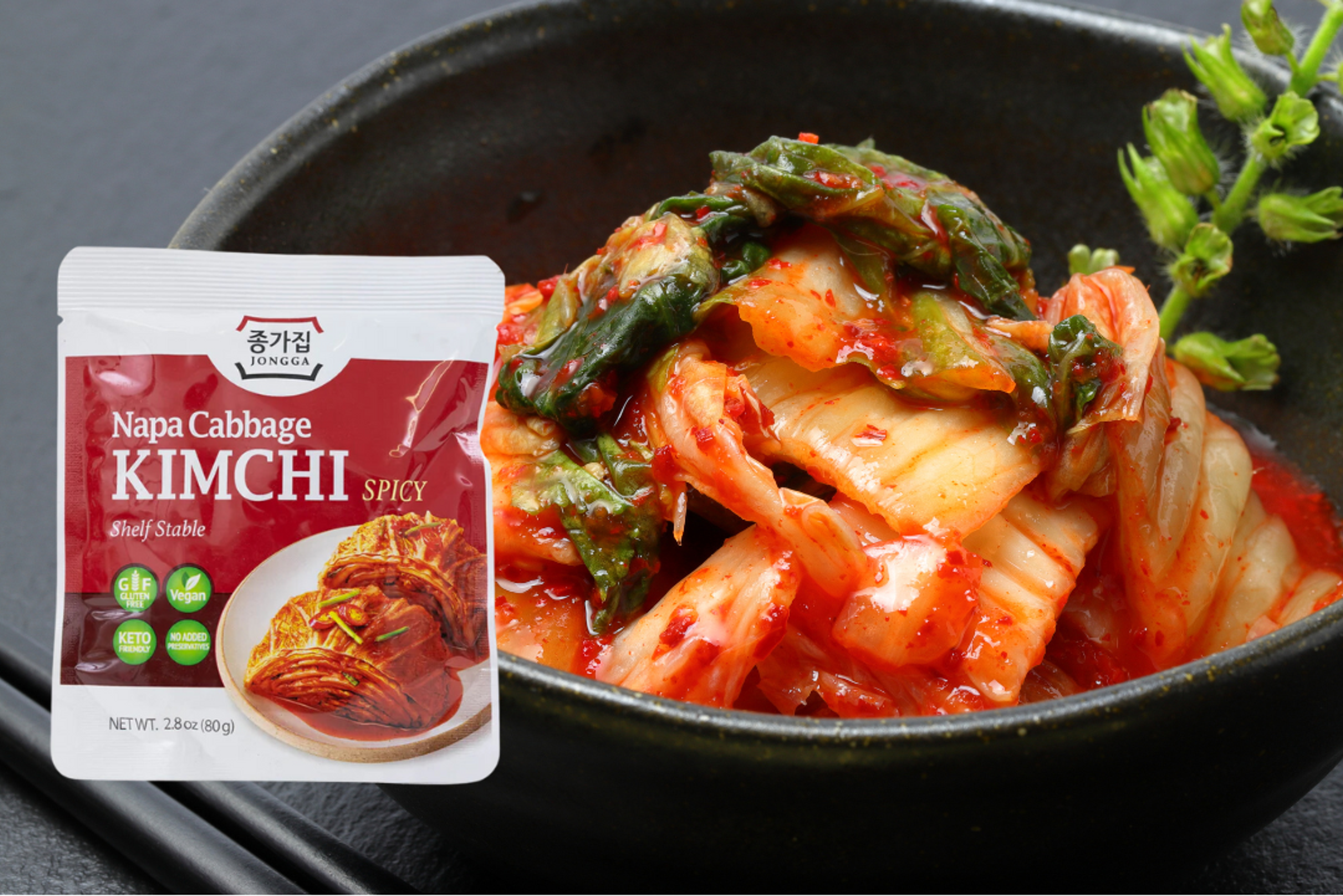 Jongga Napa Cabbage Kimchi - Healthy and Delicious Kimchi, 80g