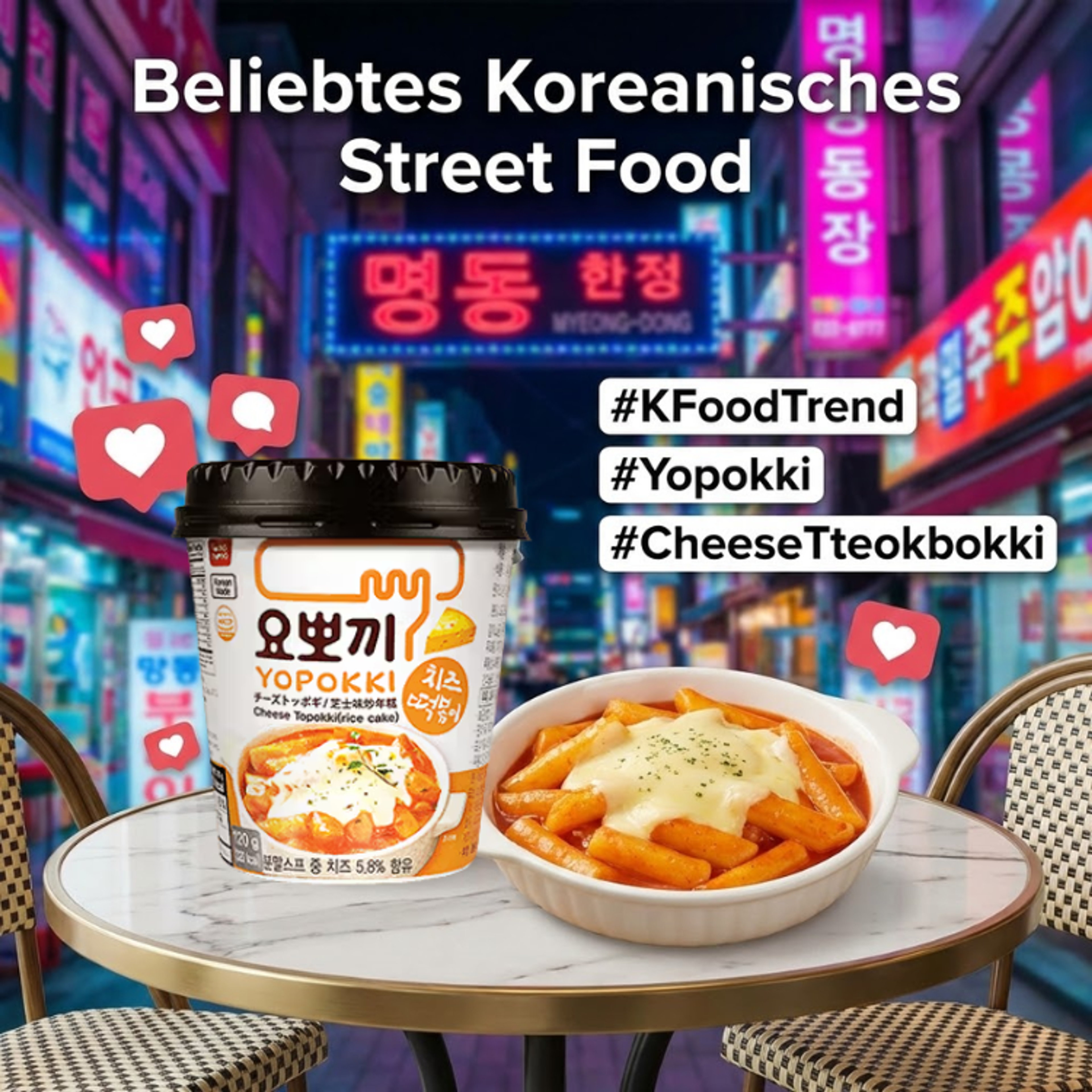 YOPOKKI Cheese Tteokbokki (120g) – Beliebtes Korean Street Food