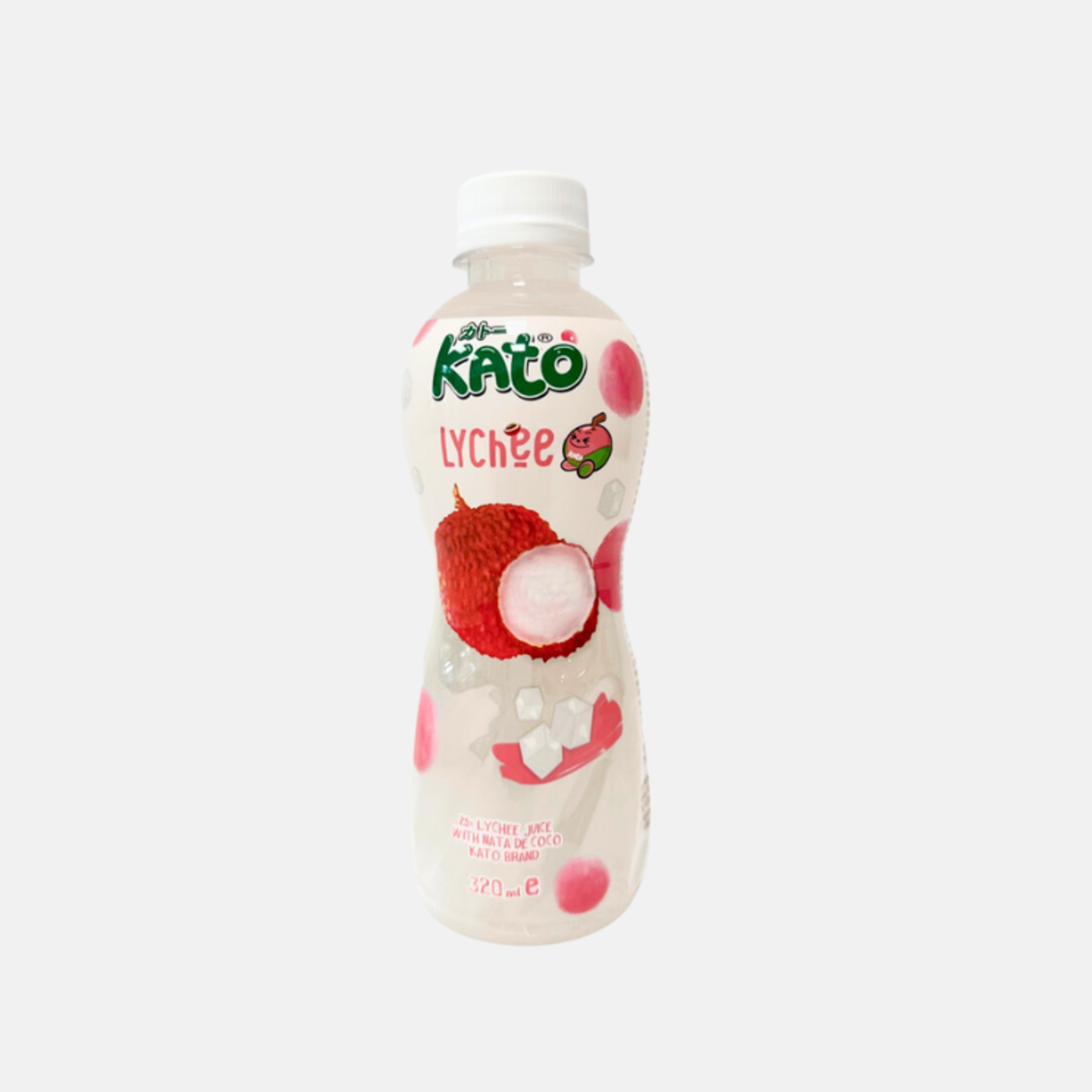 Kato Lychee Juice with Nata De Coco 320ml - Refreshing Drink with Exotic Flavor