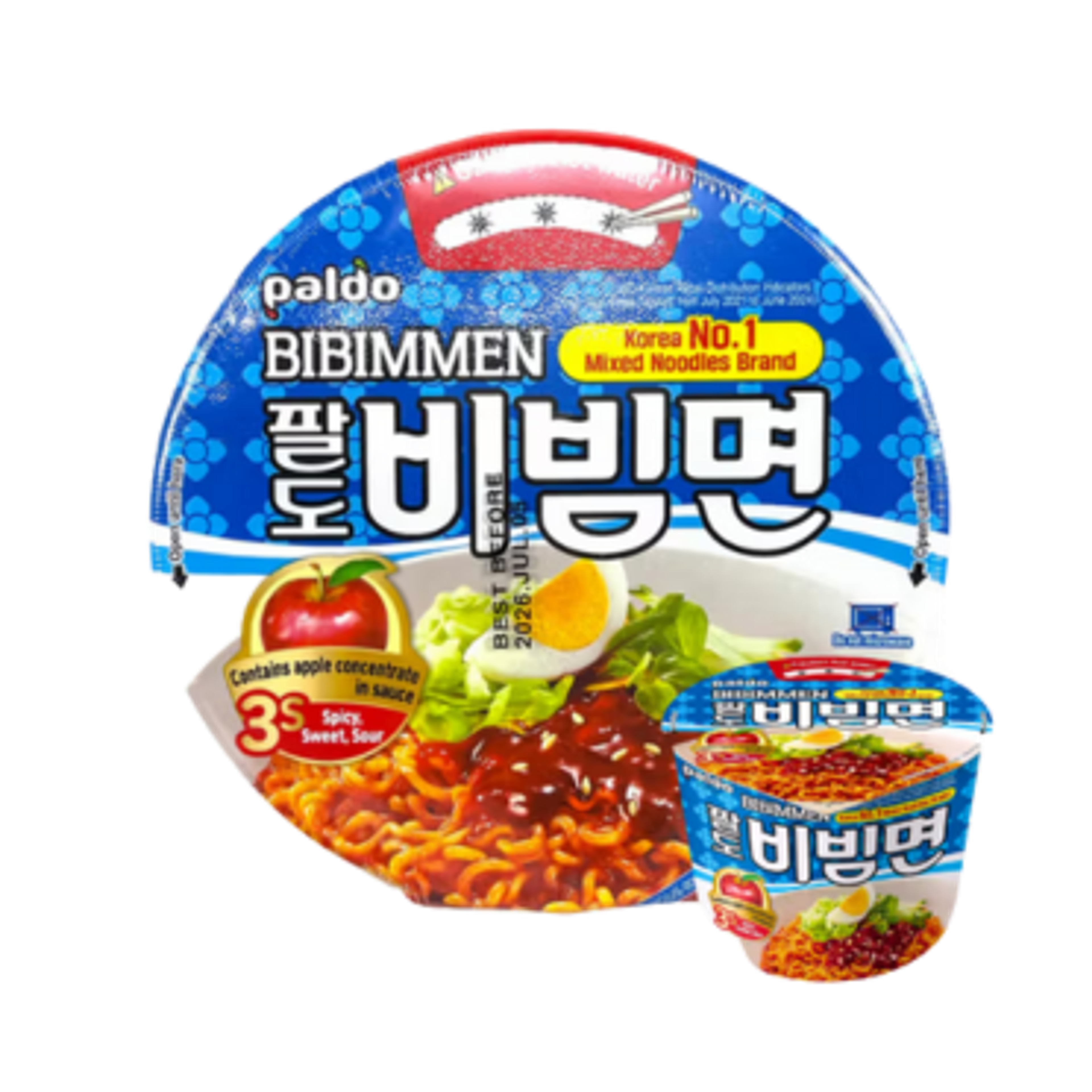 PALDO Bibimmen Big Bowl 115g – Koreanische kalte Instantnudeln mit süß-scharfer Sauce