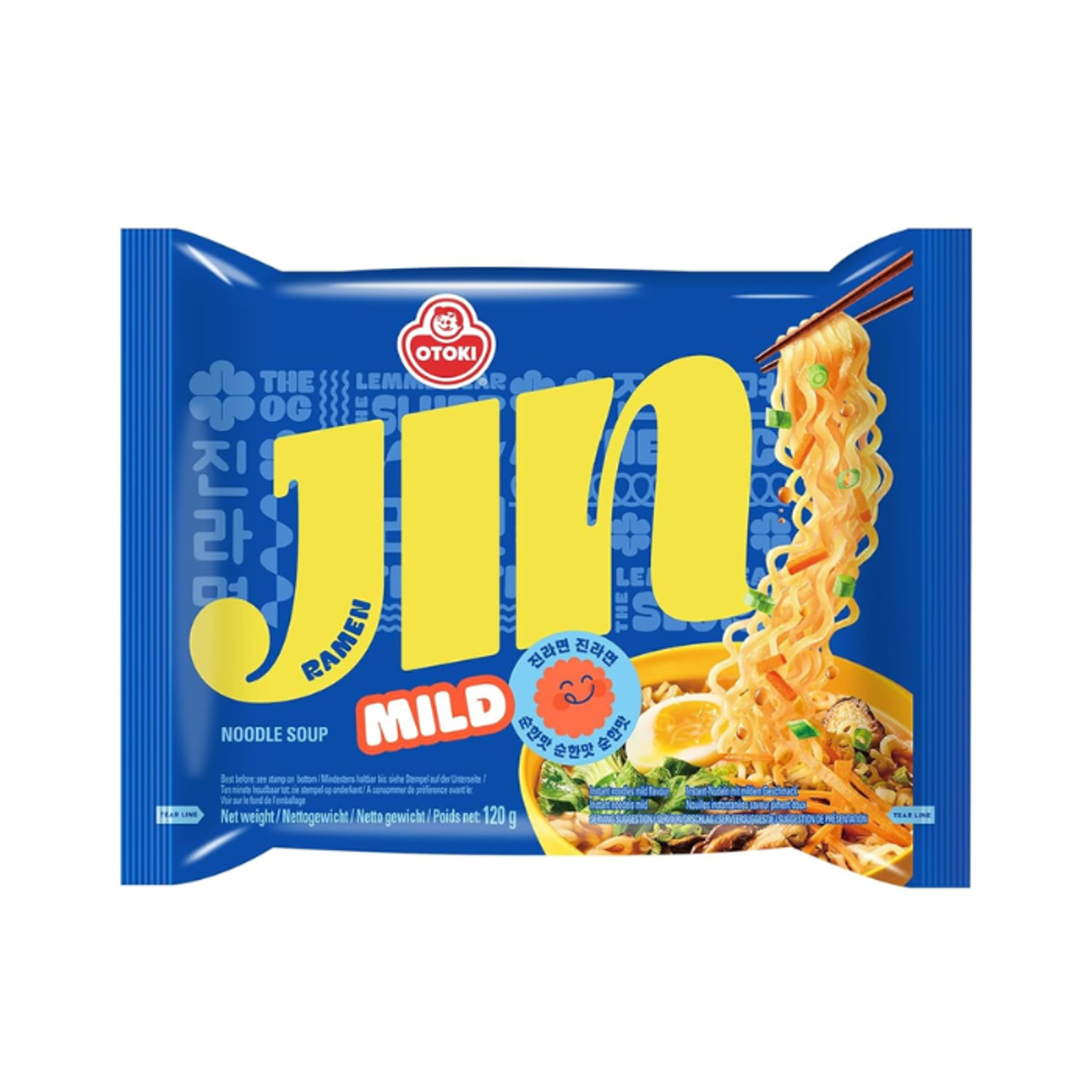 OTOKI Jin Ramen Mild 5er-Pack | Sanft-würzige Ramyeon mit exklusivem Jin-Sticker – K-Pop trifft Soulfood