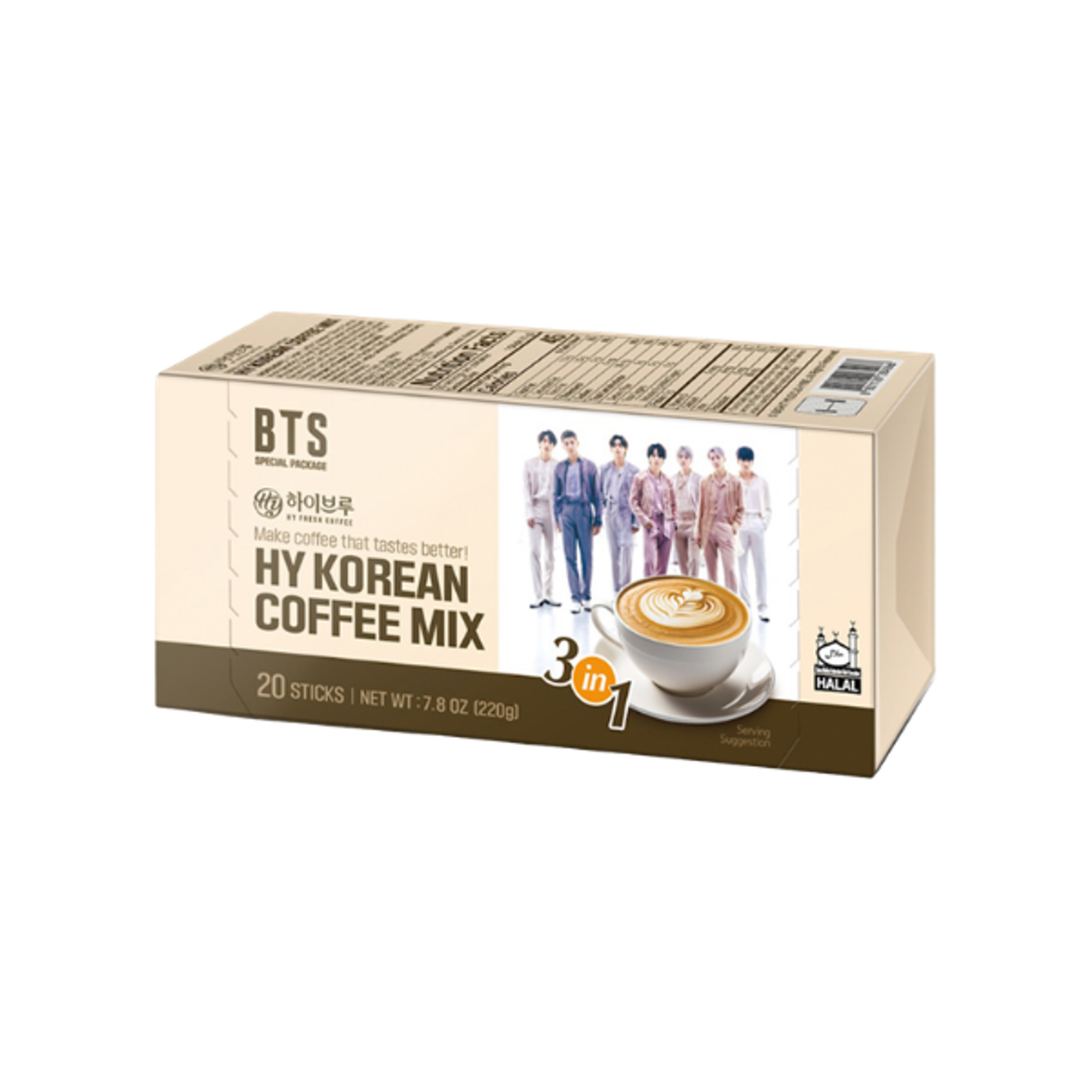 HY BTS Korean Coffee Mix 20 Sticks | Koreanischer 3-in-1 Kaffee