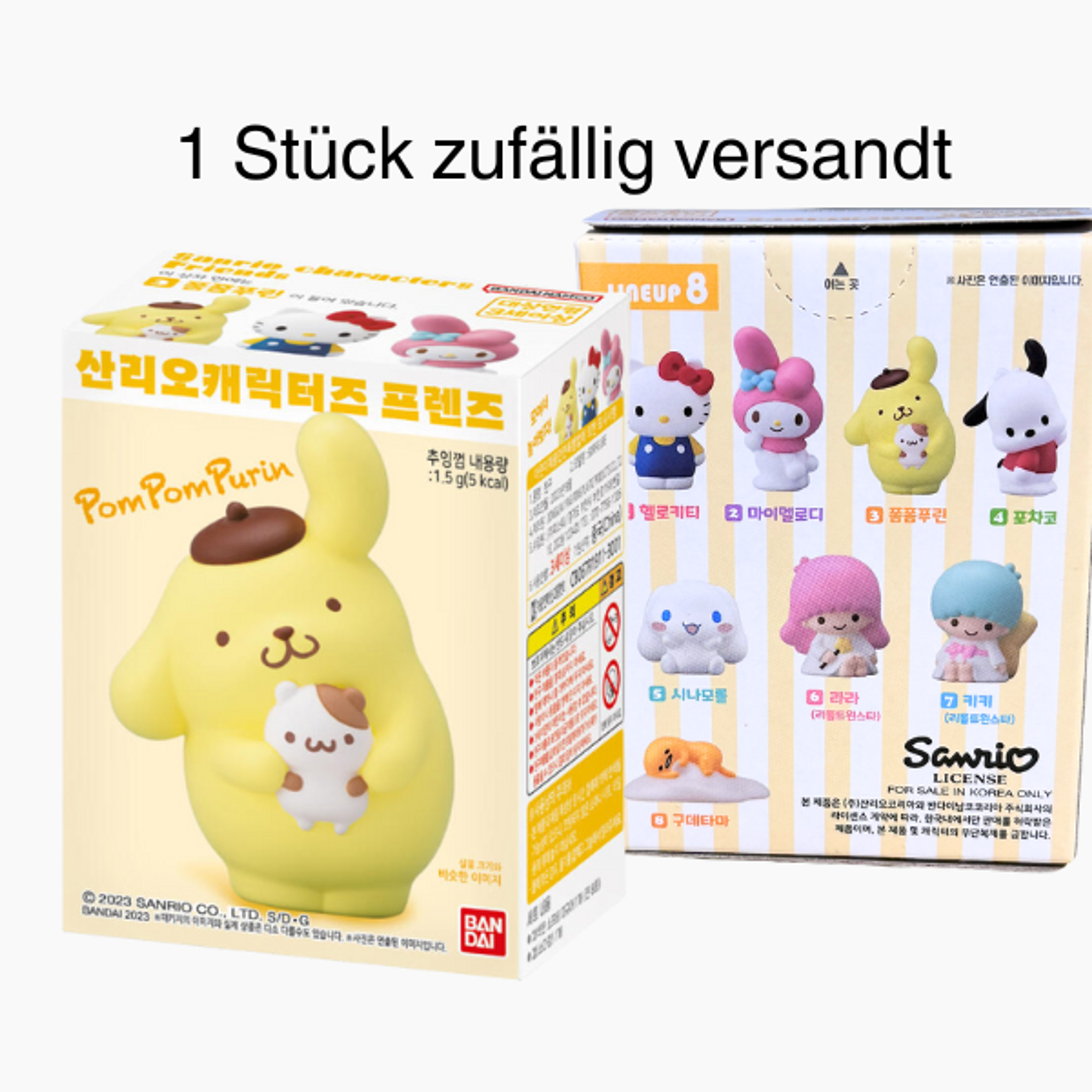  BANDAI x Sanrio Characters Friends Figure Gotcha mit Kaugummi – Zufällige Figur mit süßem Design