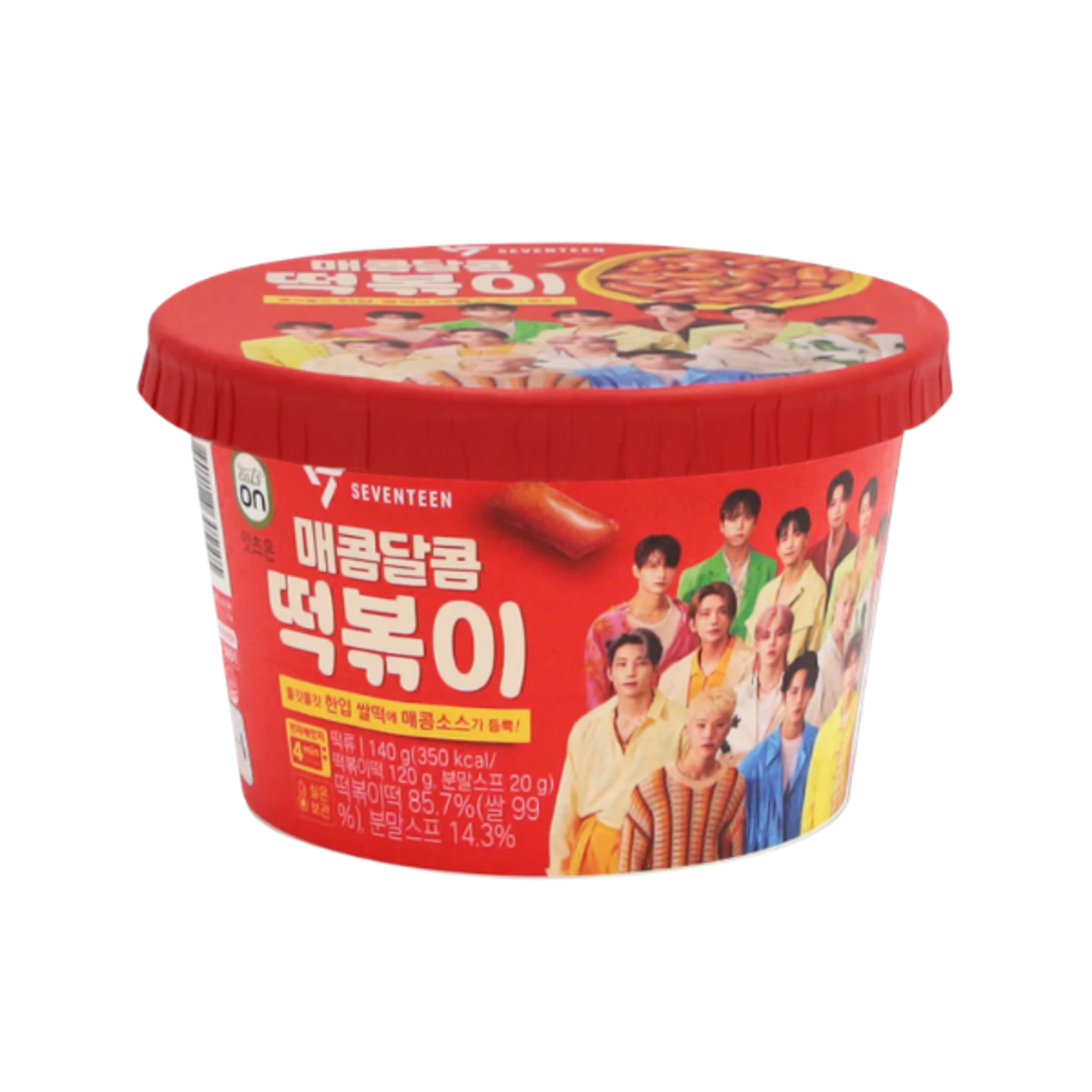 EATSON X SEVENTEEN Spicy & Sweet Tteokbokki Cup 140g | Koreanischer Streetfood Snack im Cup