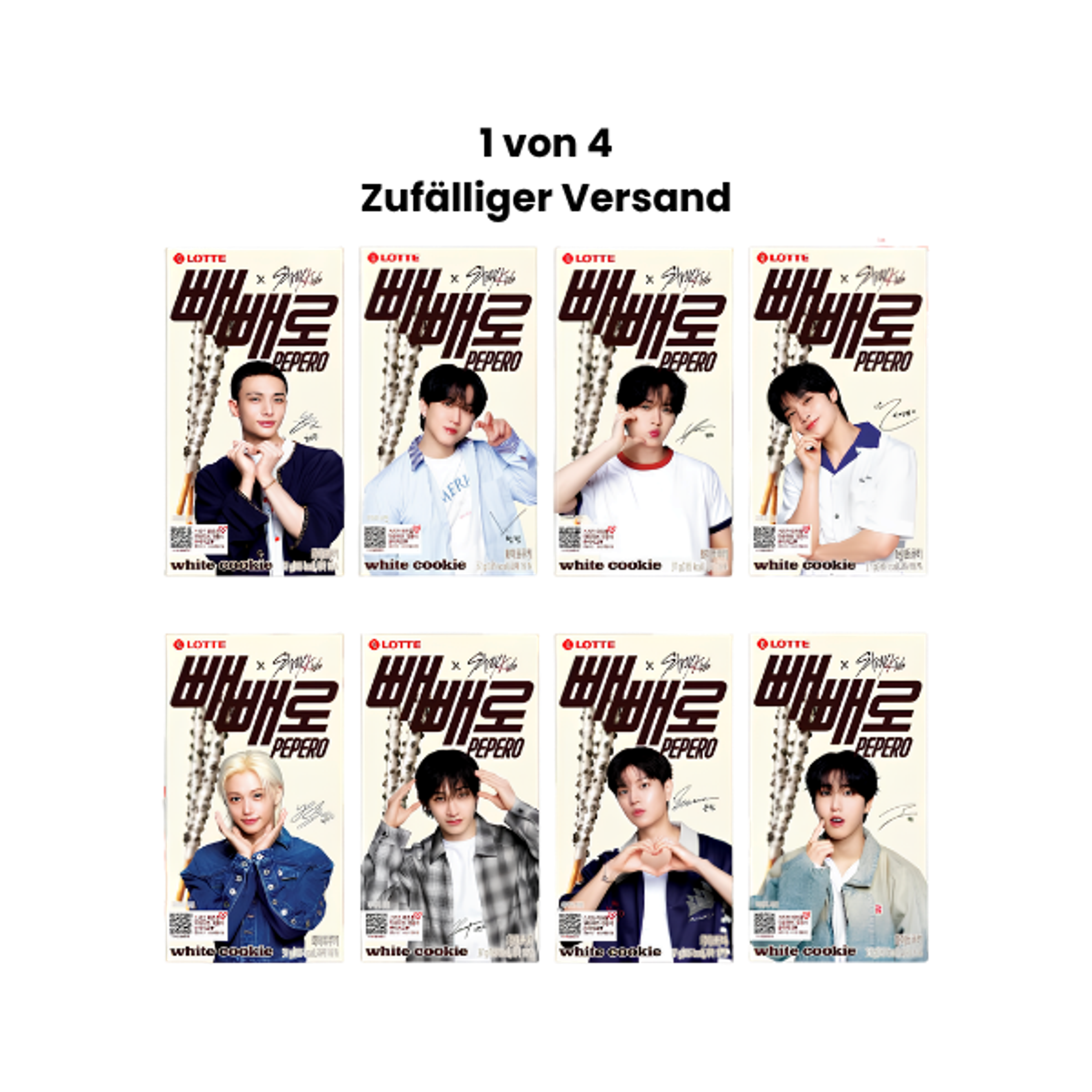 LOTTE X STRAY KIDS Pepero White Cookie - Random Design