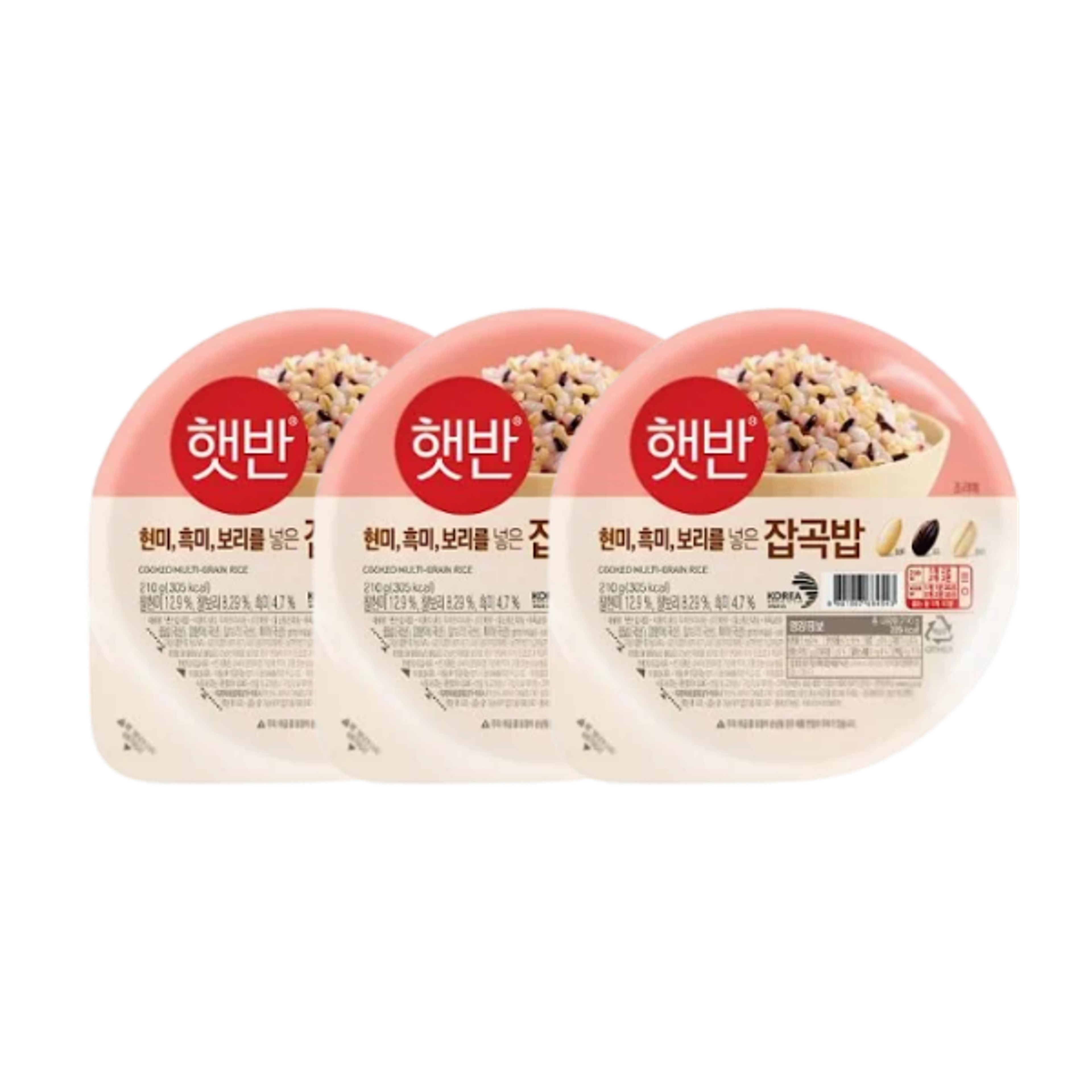 CJ Hetban Mehrkornreis 3er-Set | Fertig gegarter koreanischer Mehrkornreis