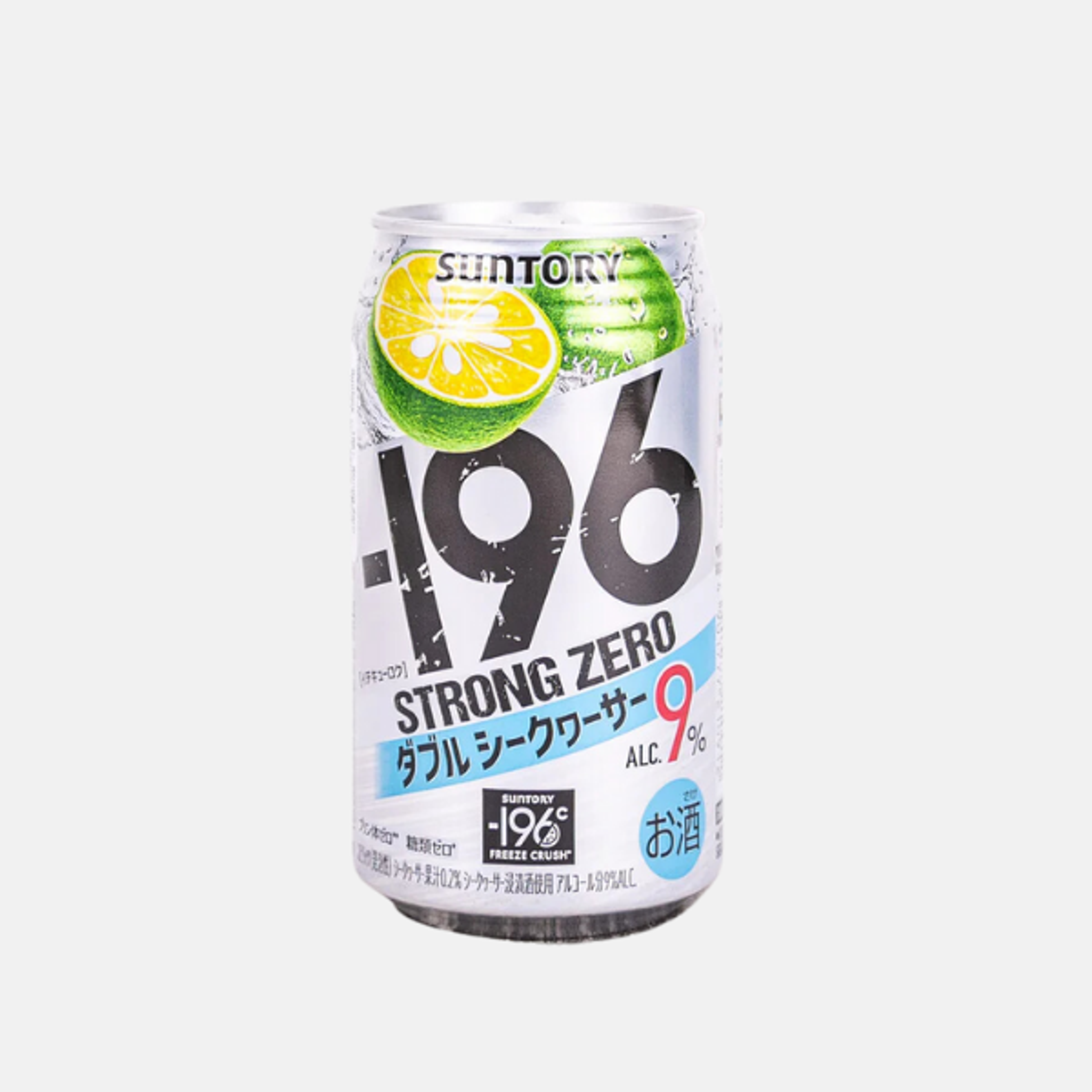 SUNTORY Strong Zero Shekwasha Lime 9% 350ml - Japanisches Erfrischungsgetränk mit Shekwasha-Limetten-Geschmack und hohem Alkoholgehalt