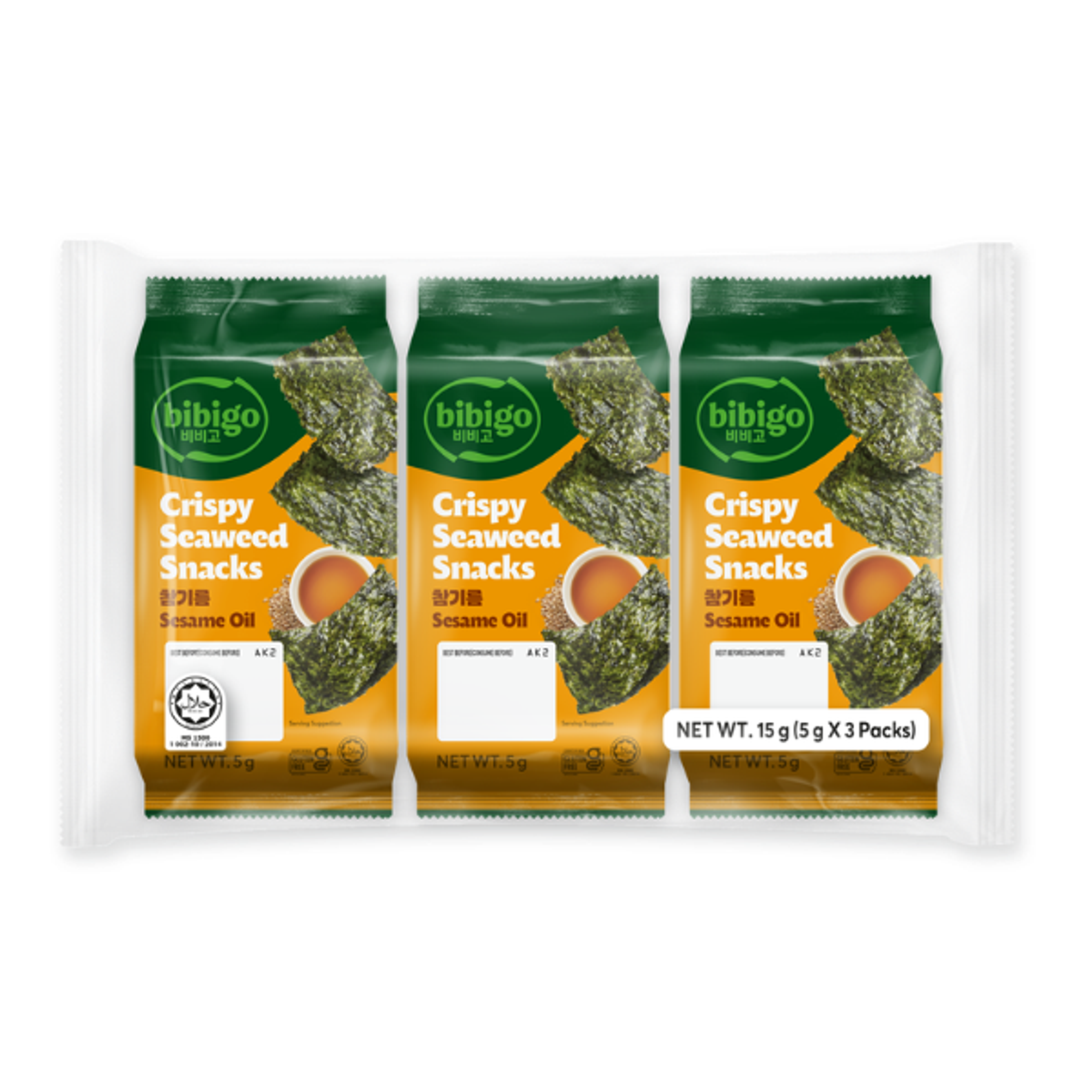 BIBIGO Seetang Snack Sesam 3er | Knusprig & Aromatisch