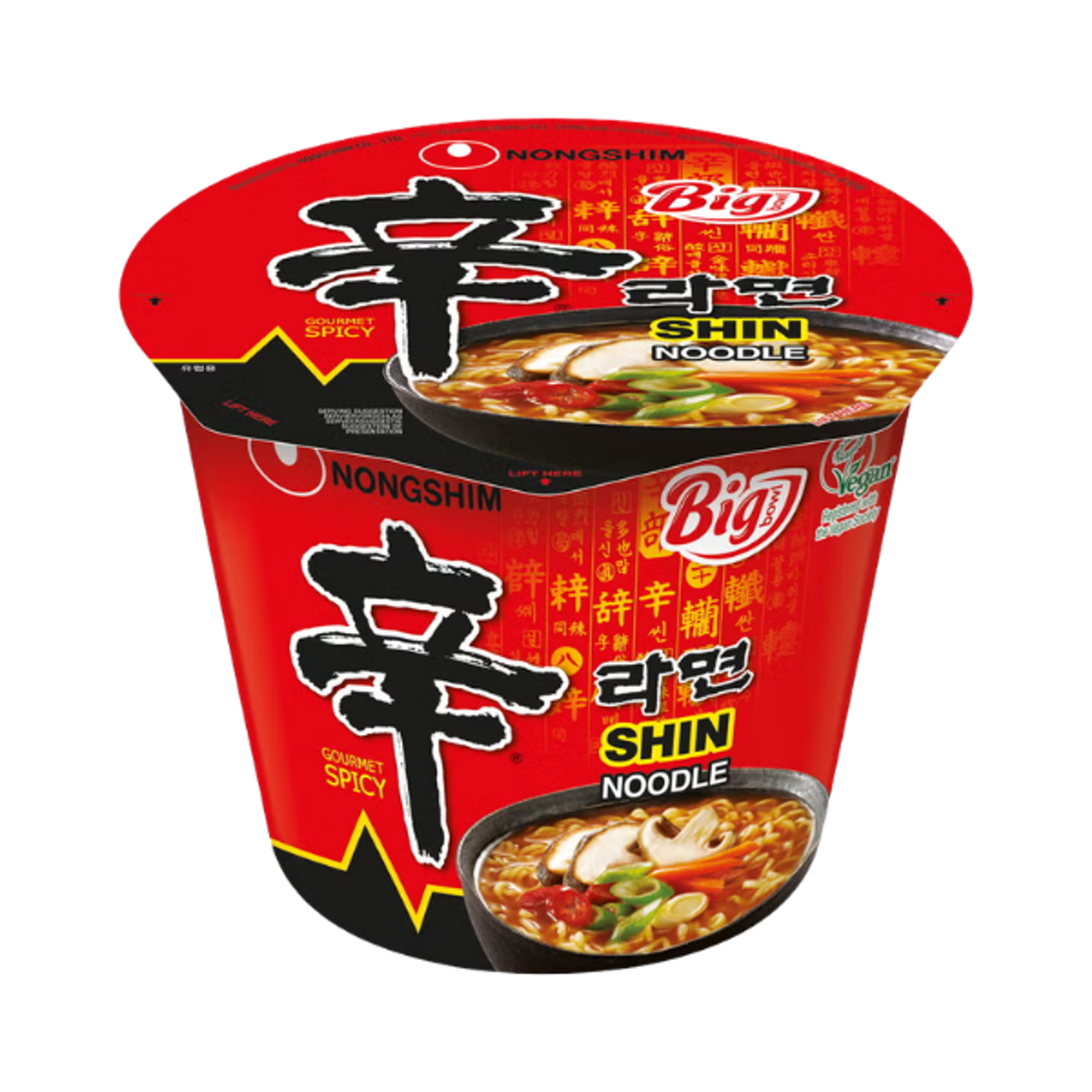 Nongshim Shin Ramyeon Big Bowl 114g – Scharfe, koreanische Instantnudeln im großen Becher