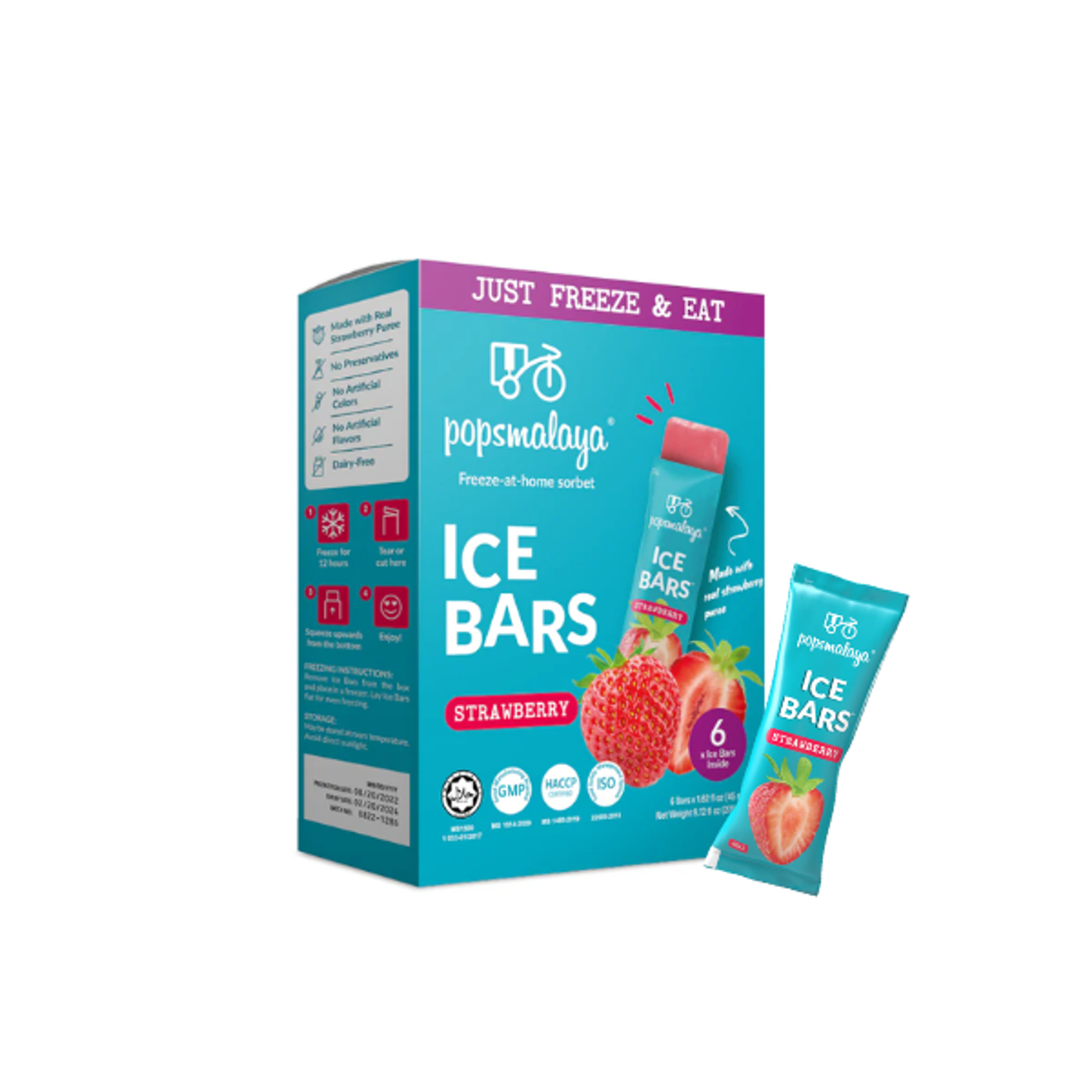 POPSMALAYA Sorbet Bar Erdbeere 270ml – Fruchtiger Eisgenuss