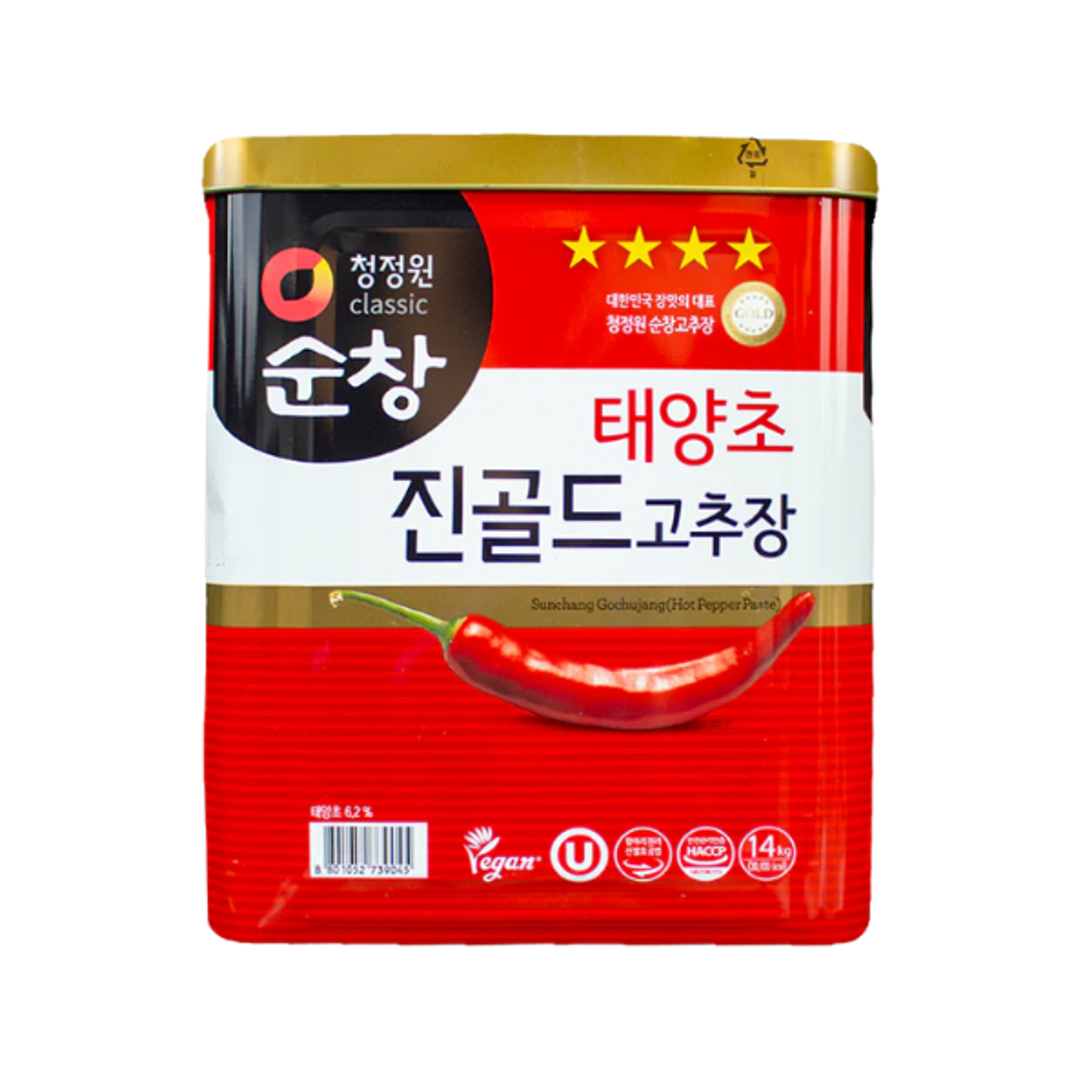 CHUNGJEONGWON Sunchang Gochujang 14kg | Authentic Korean Red Chili Paste in Bulk Size