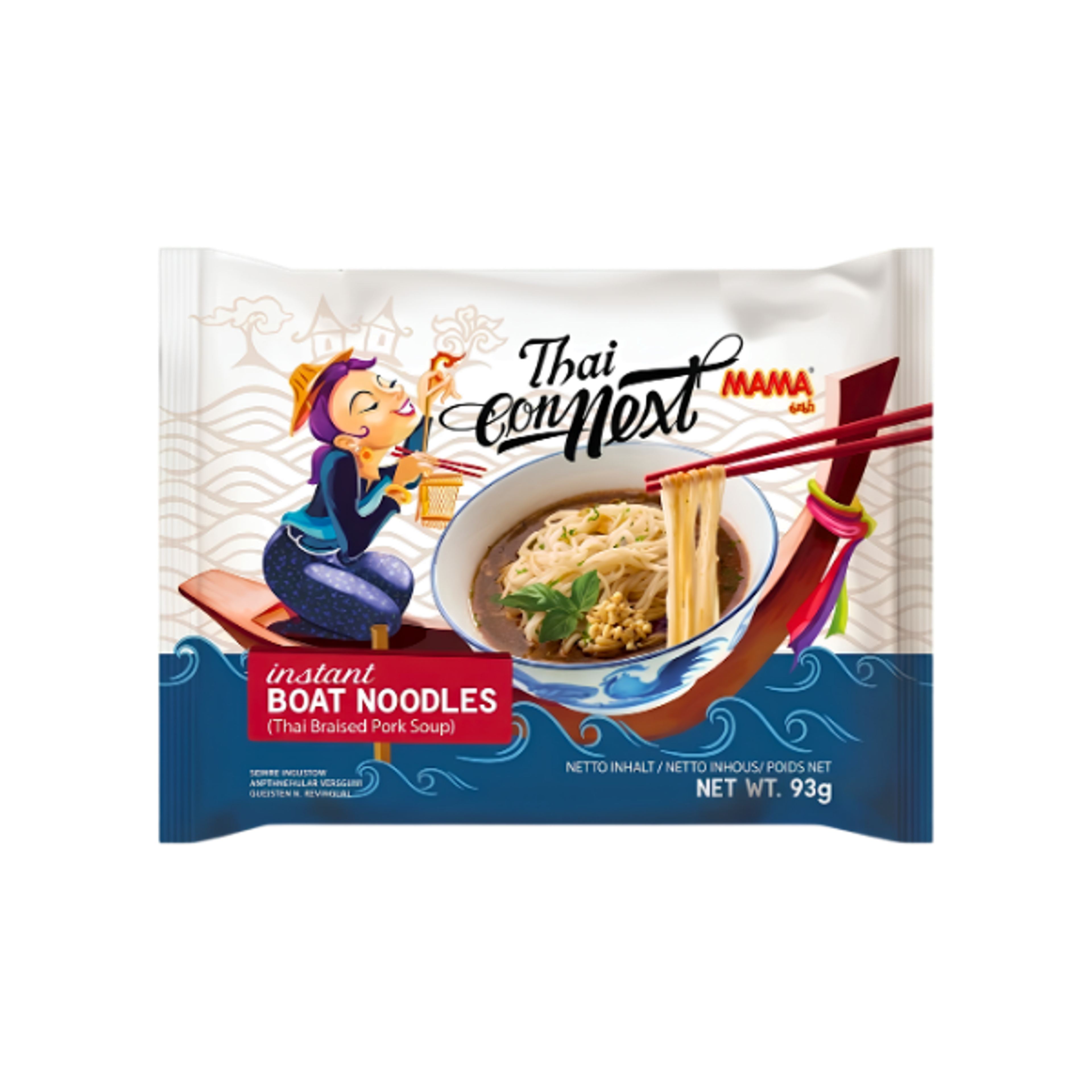 MAMA Thai Connext Instant Boat Noodles 93g | Thailändische Boat Noodles Instantnudeln
