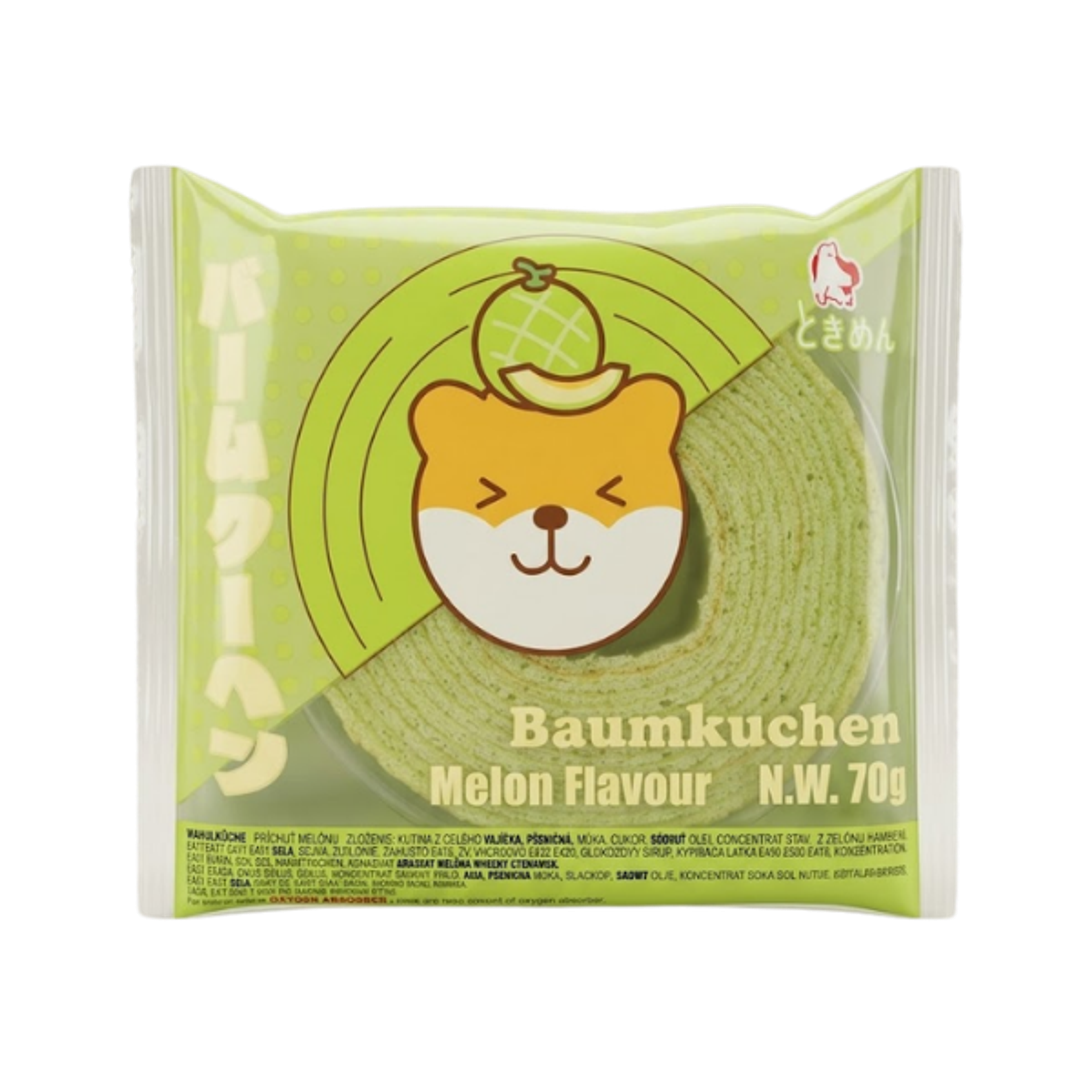 TOKIMEKI Baumkuchen Melon Flavour 70g | Japanese Layer Cake Snack
