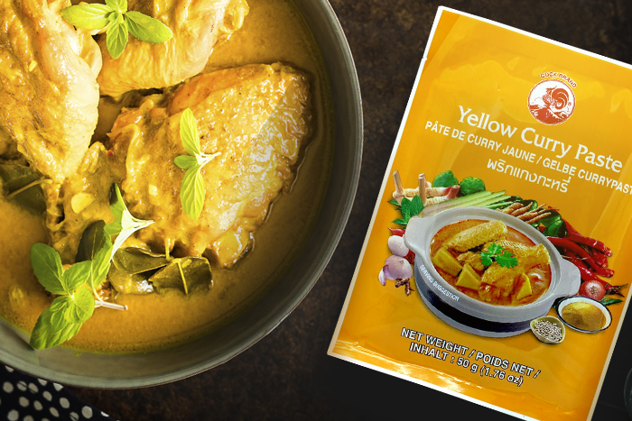 COCK Gelbe Currypaste in einer Schüssel, bereit zum Kochen
