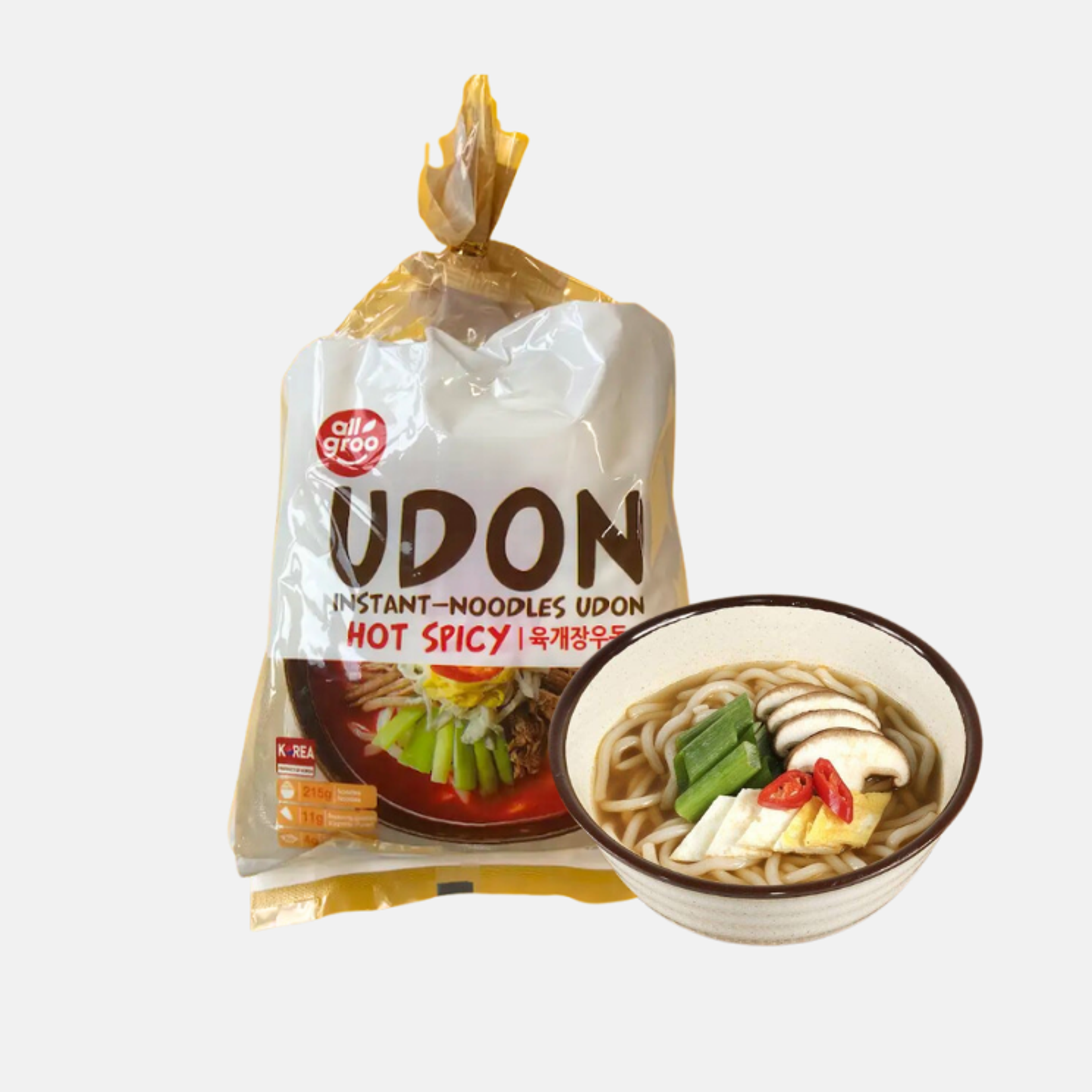 Allgroo Udon Instant-Nudeln Hot Spicy - Spicy Udon Noodles, 3 Pack