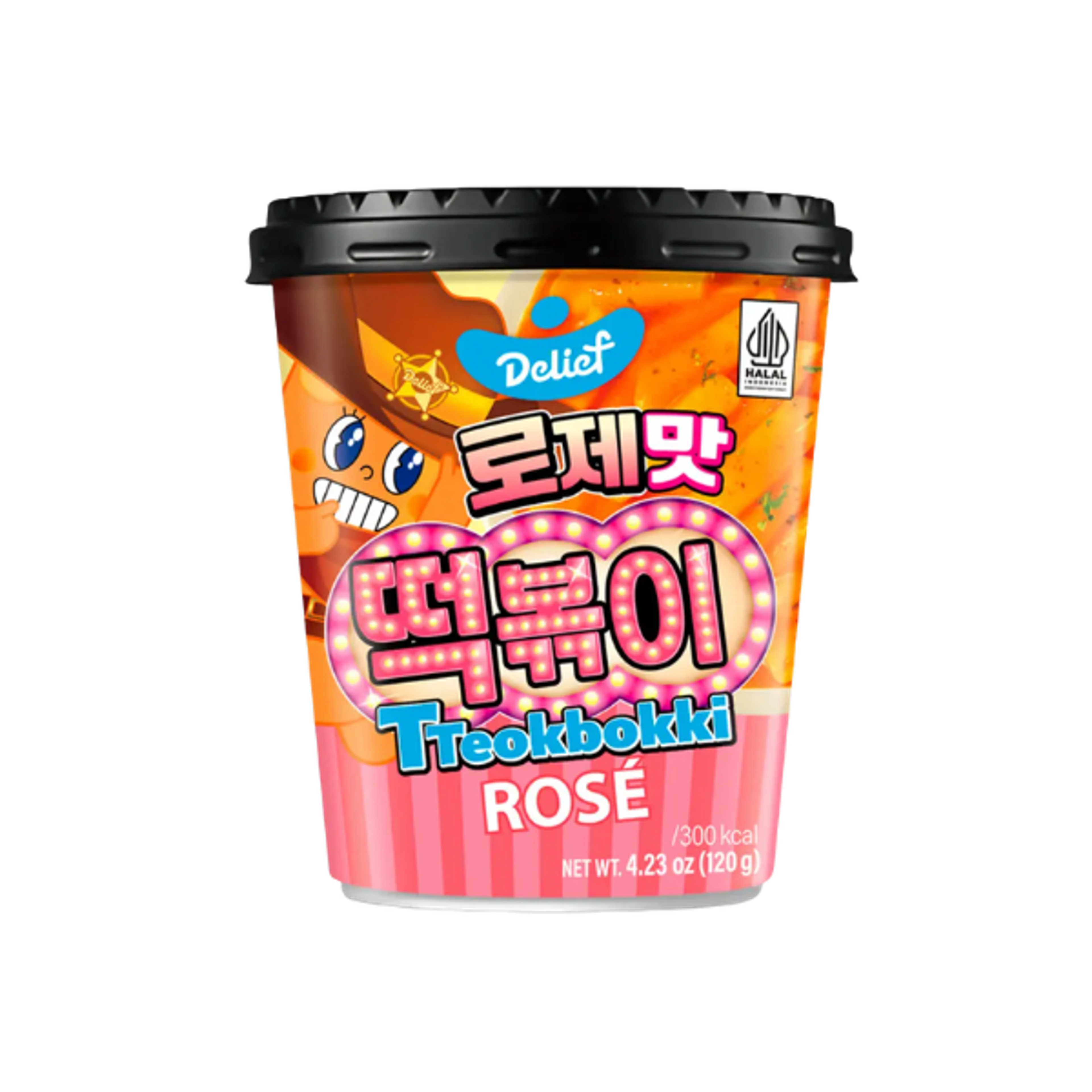 DELIEF Tteokbokki Rosé 120 g | Koreanisches Streetfood mit cremiger Rosé-Soße – Halal zertifiziert
