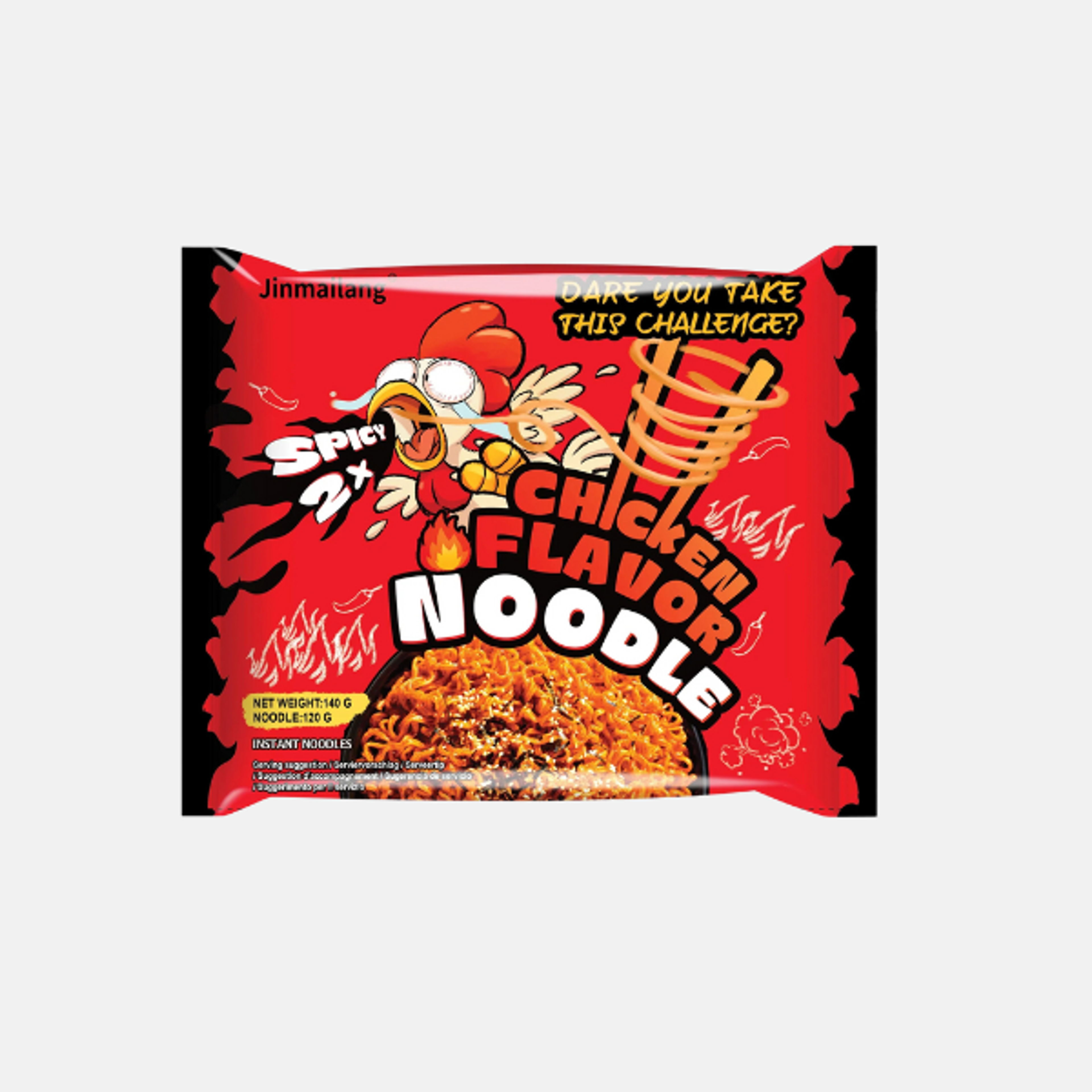 Jinmailang 2x Spicy Chicken Flavor Noodle 140g - Double Spicy Challenge