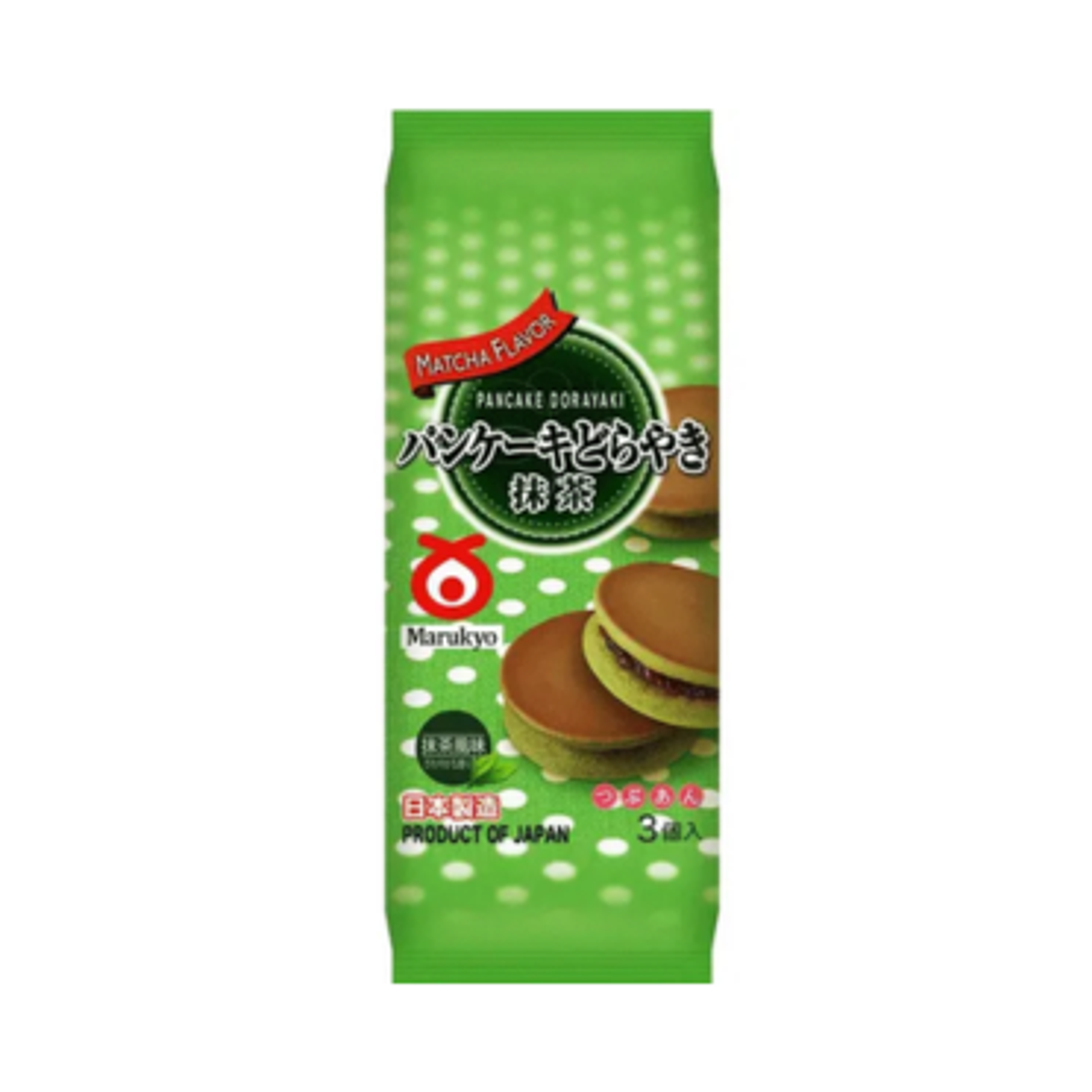 Marukyo Matcha Red Bean Pancake Dorayaki 150g - Traditional Japanese Matcha Pancakes