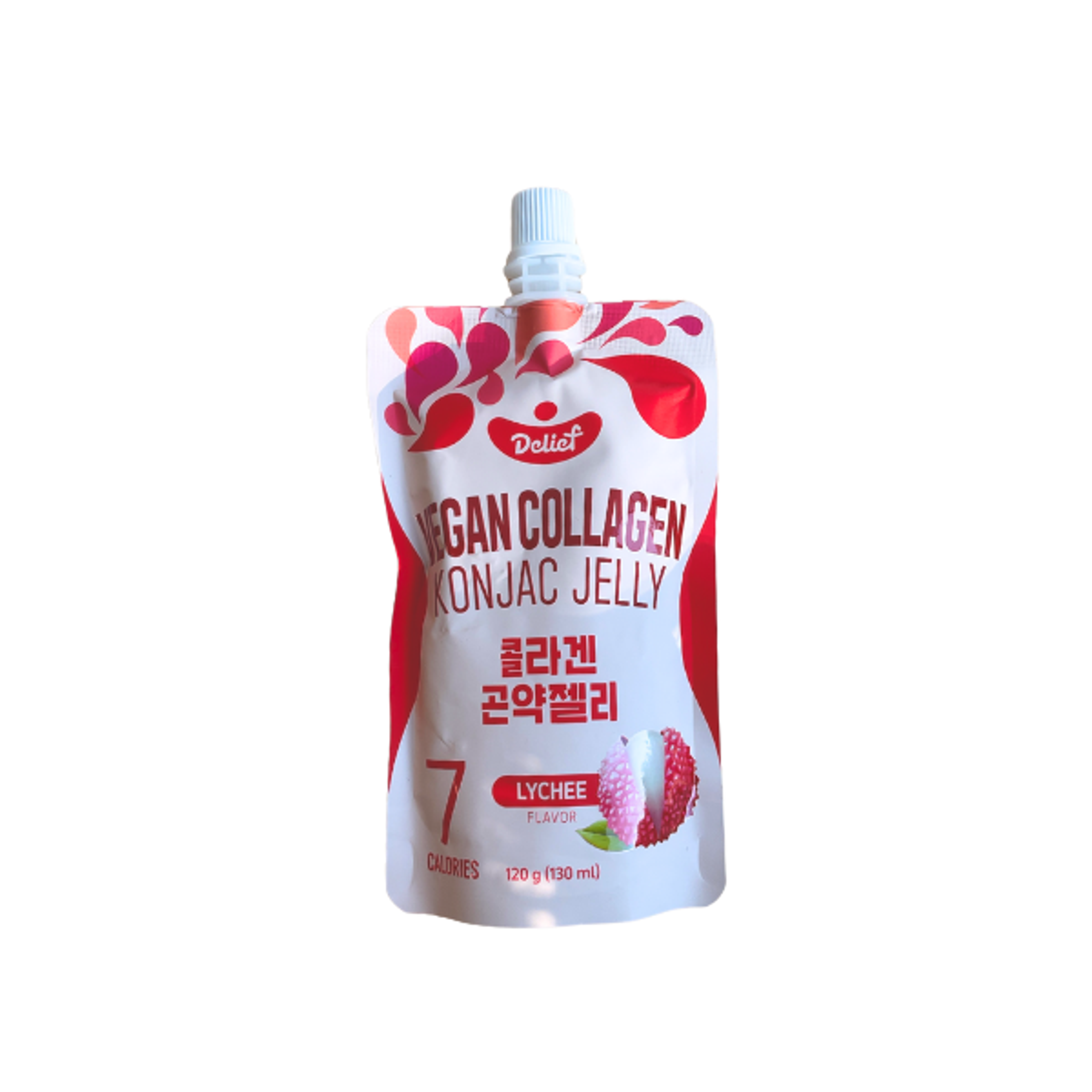 DELIEF Vegan Collagen Konjac Jelly Lychee 120g | Veganer 7kcal Konjak-Gelee mit Litschigeschmack