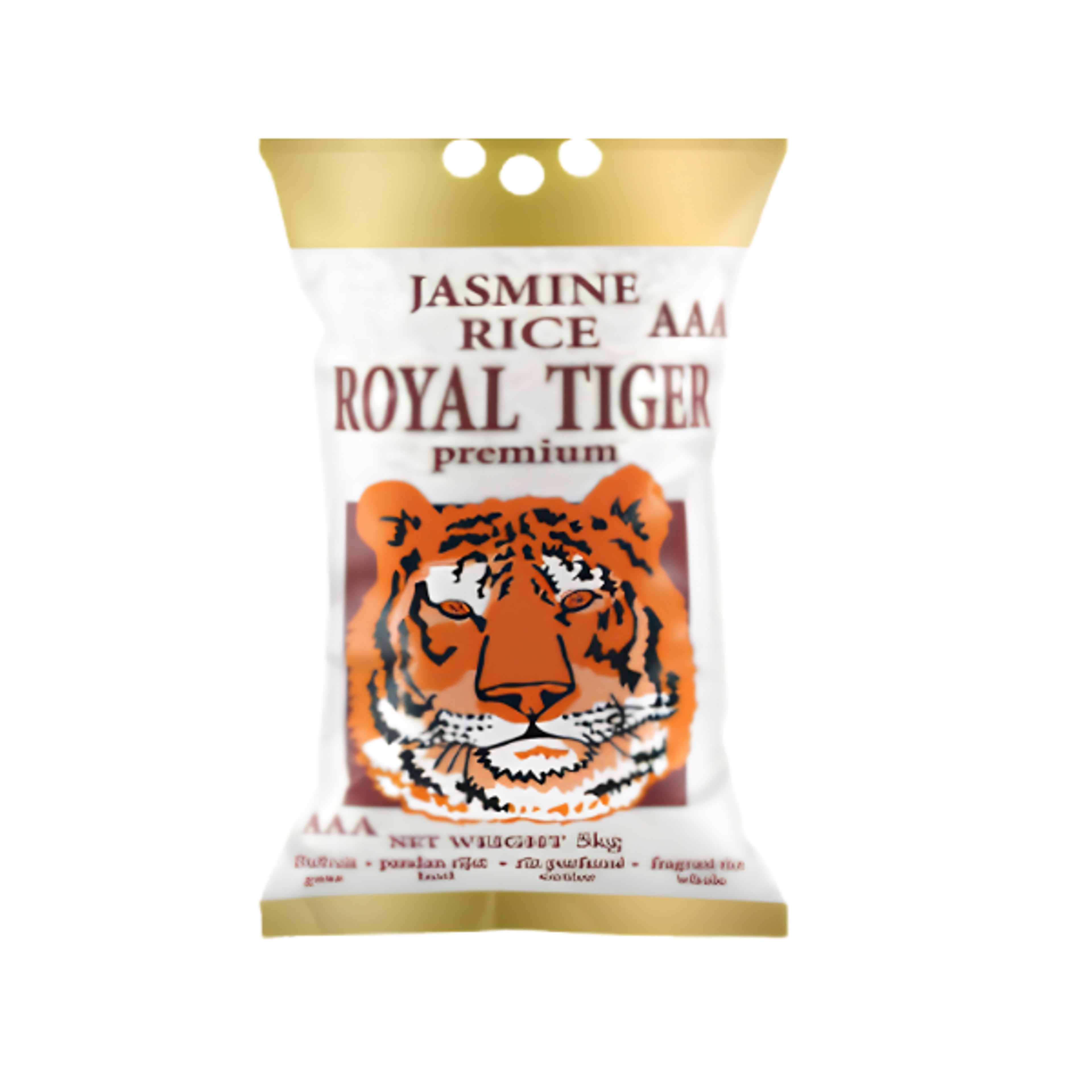 ROYAL TIGER Premium Jasmine Rice AAA 5kg | Thai Duftreis Premium Qualität