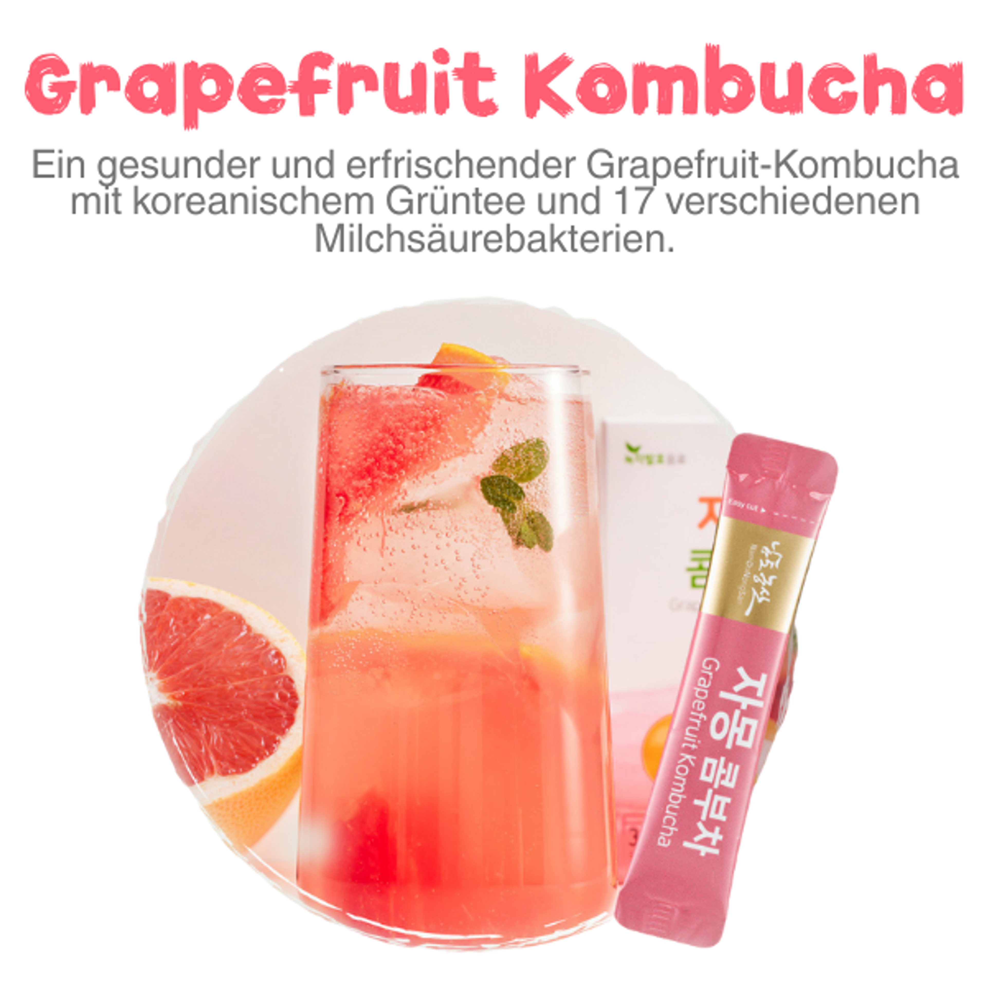 NAMDONONGSAN Grapefruit Kombucha Mix 5 g x 30 | Refreshing Grapefruit Kombucha Powder Drink