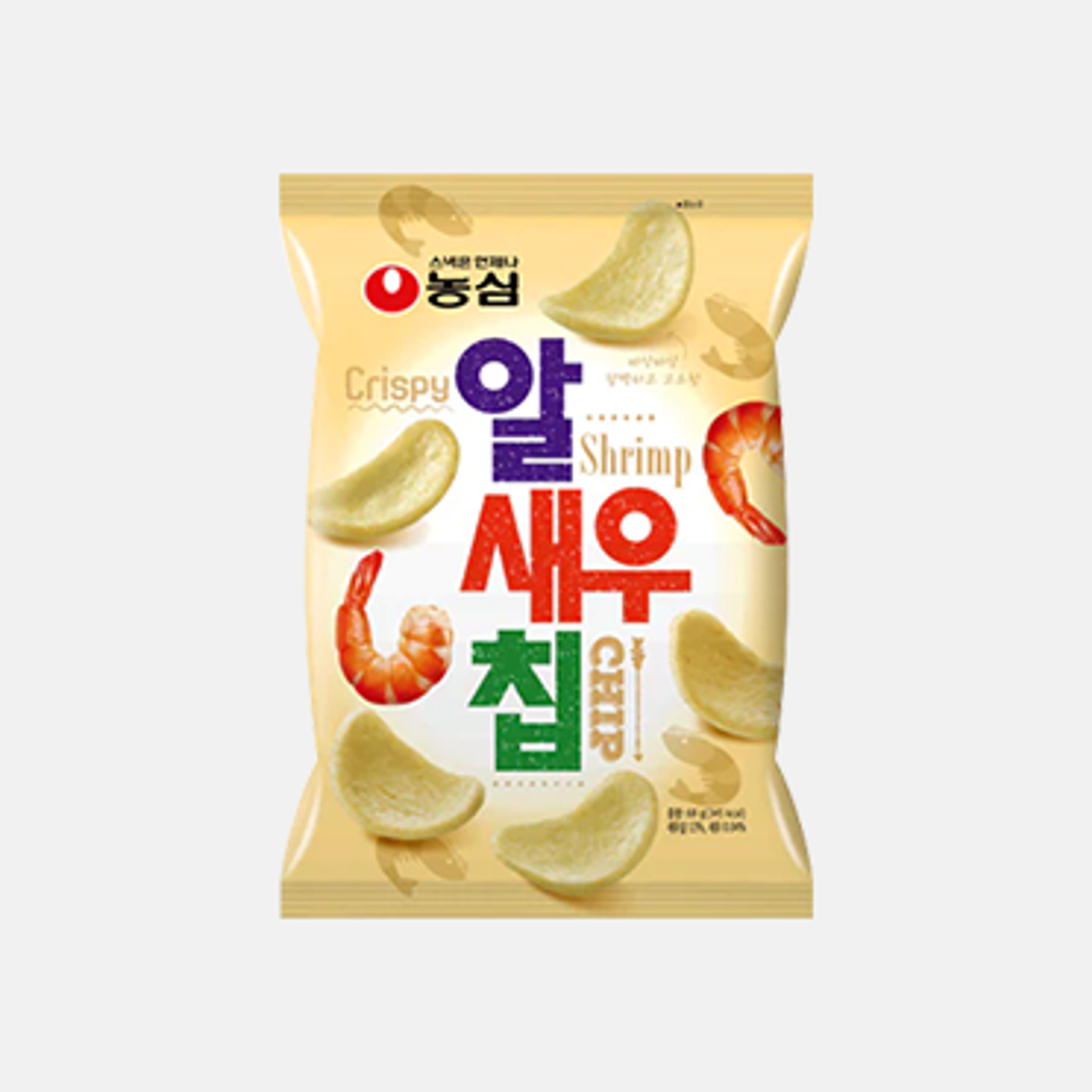 Verpackung von Nongshim Shrimp Flavoured Chips, attraktiv und auffällig.