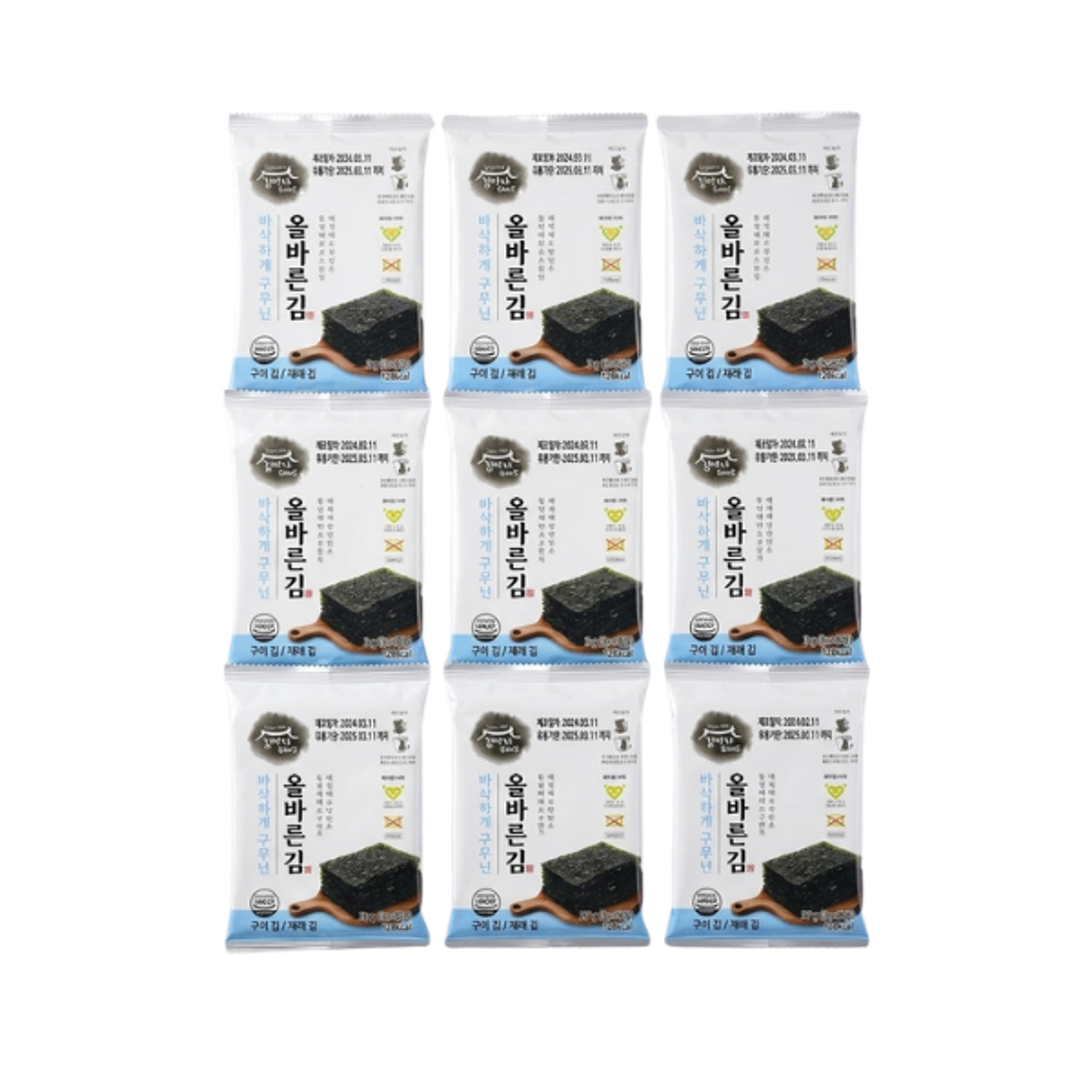 SUNIL Gerösteter Seetang Snack 3g x 9 | Koreanischer Nori Snack