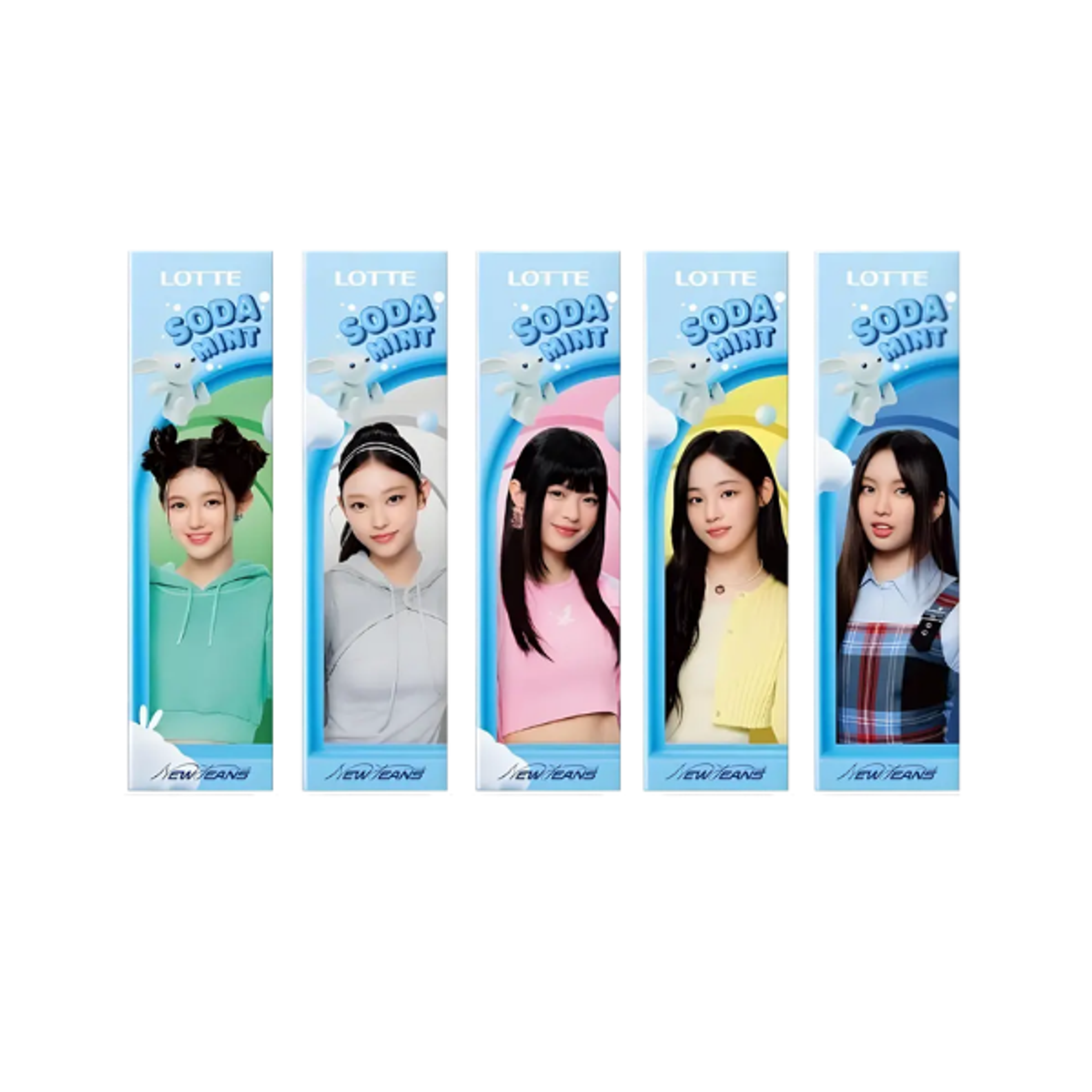 New Jeans x Lotte SODA MINT Bubble Gum 9P - Erfrischender Kaugummi mit einzigartigem Design