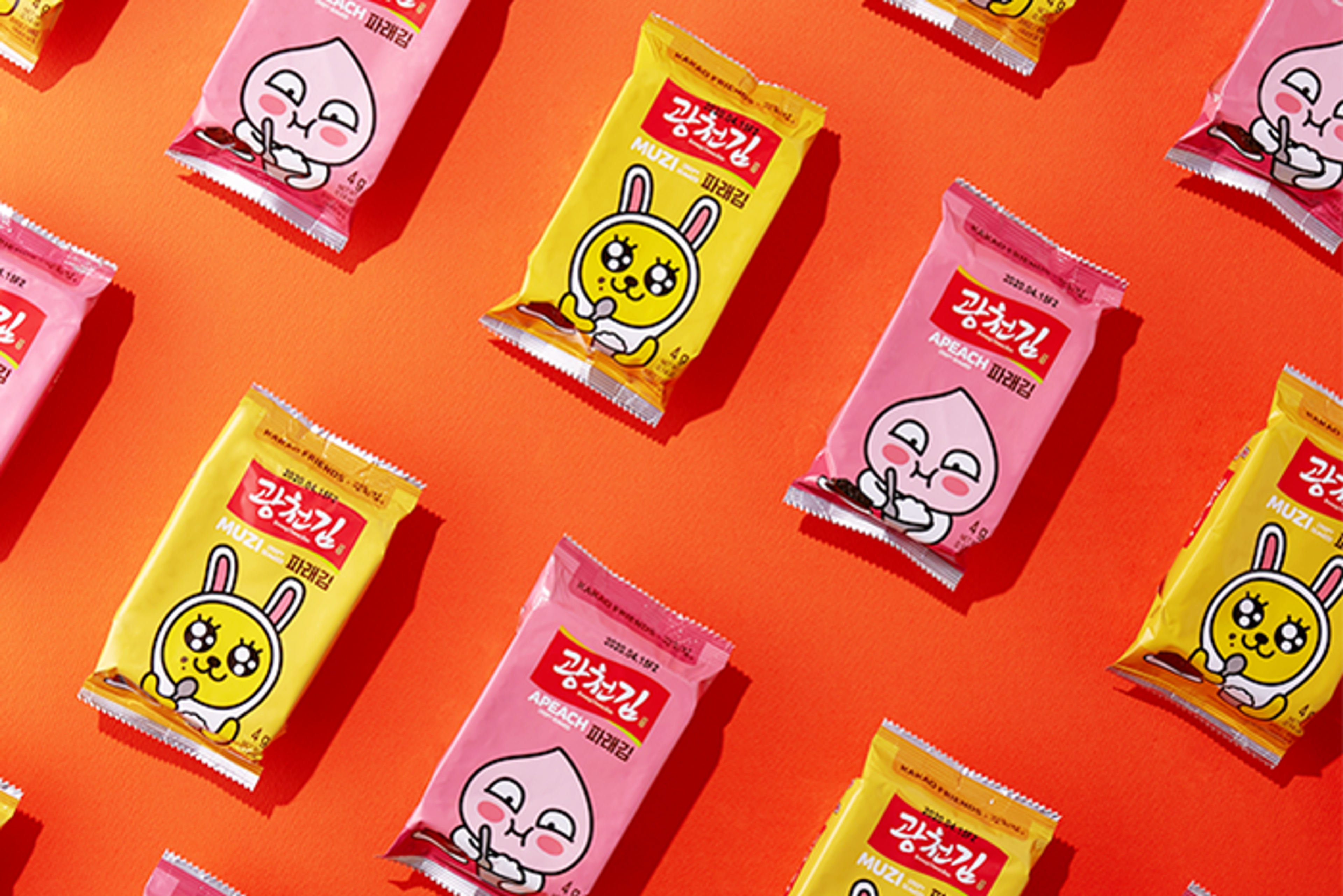 Kakao Friends Crispy Seaweed in einer geöffneten Packung, bereit zum Snacken