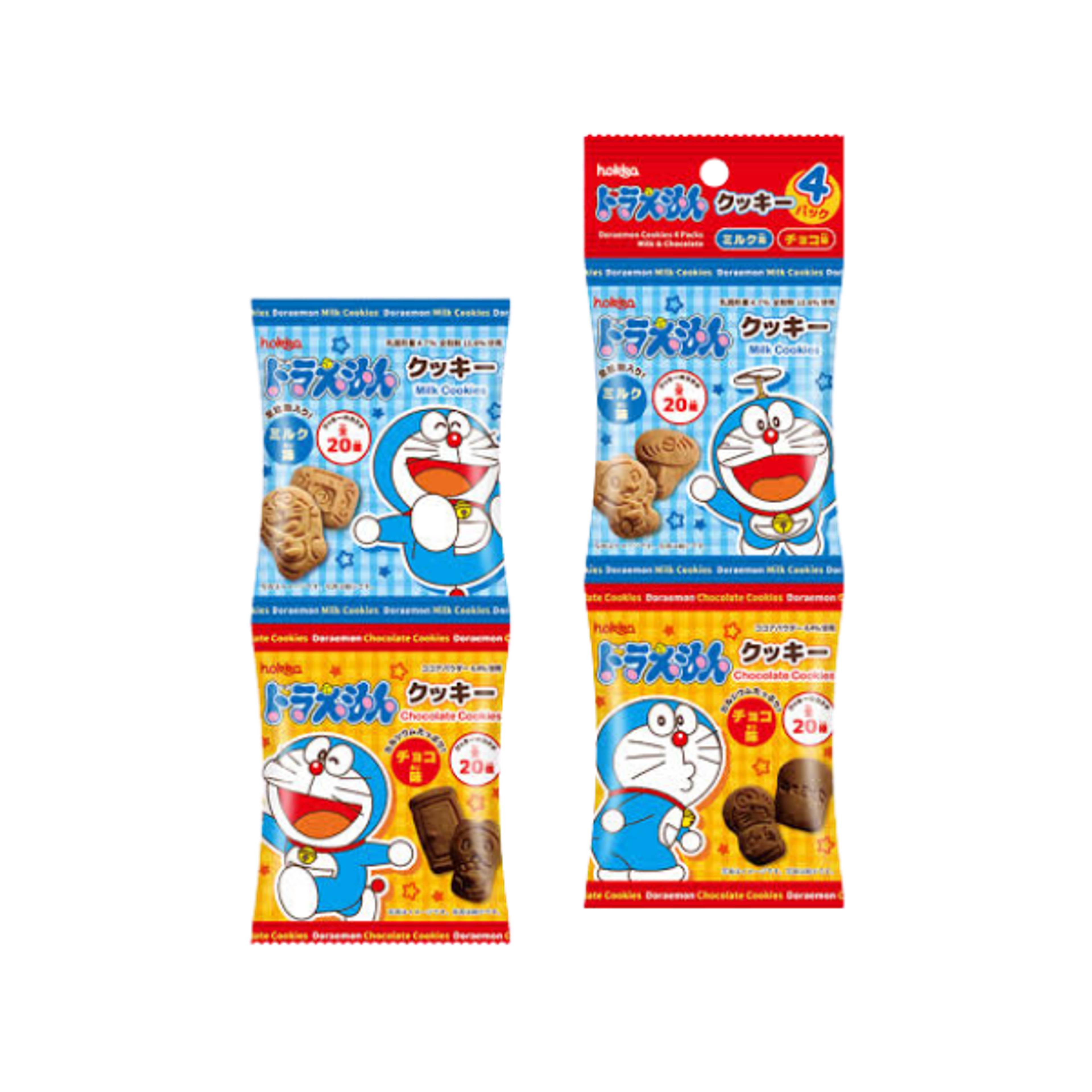 HOKKA Doraemon Kekse: 80g Schoko- & Milchkekse mit cremiger Füllung