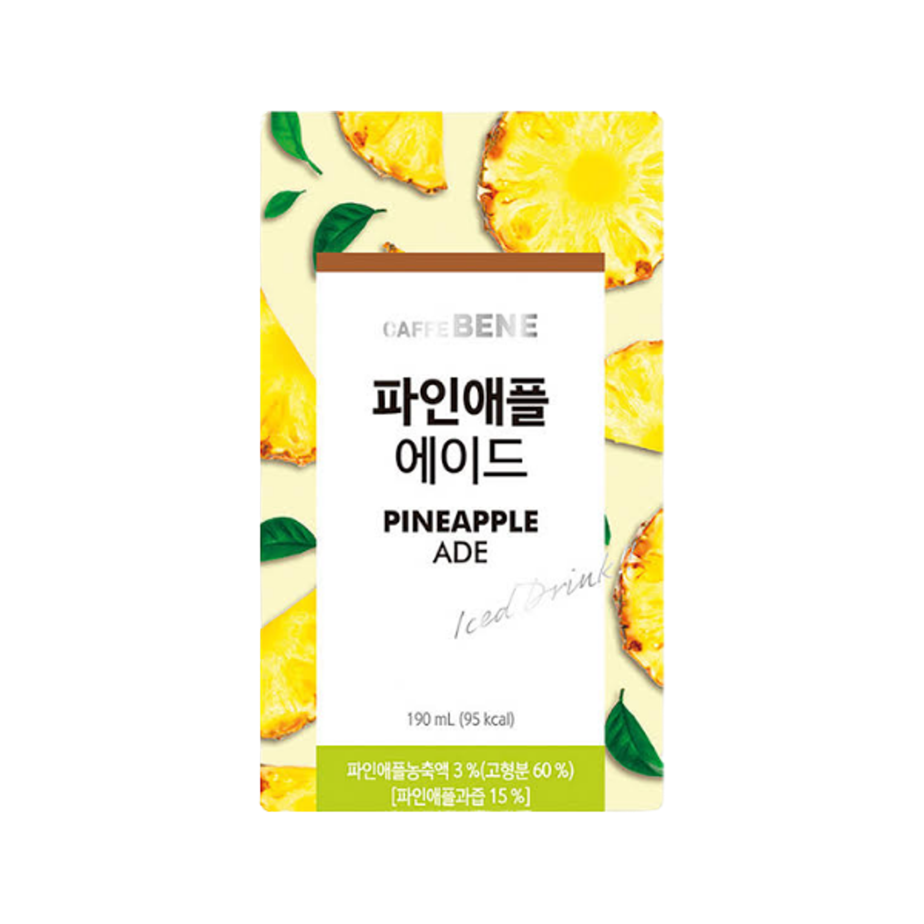 CAFFE BENE Pineapple Ade 190ml | Koreanisches Pouch-Getränk mit tropischem Ananasgeschmack